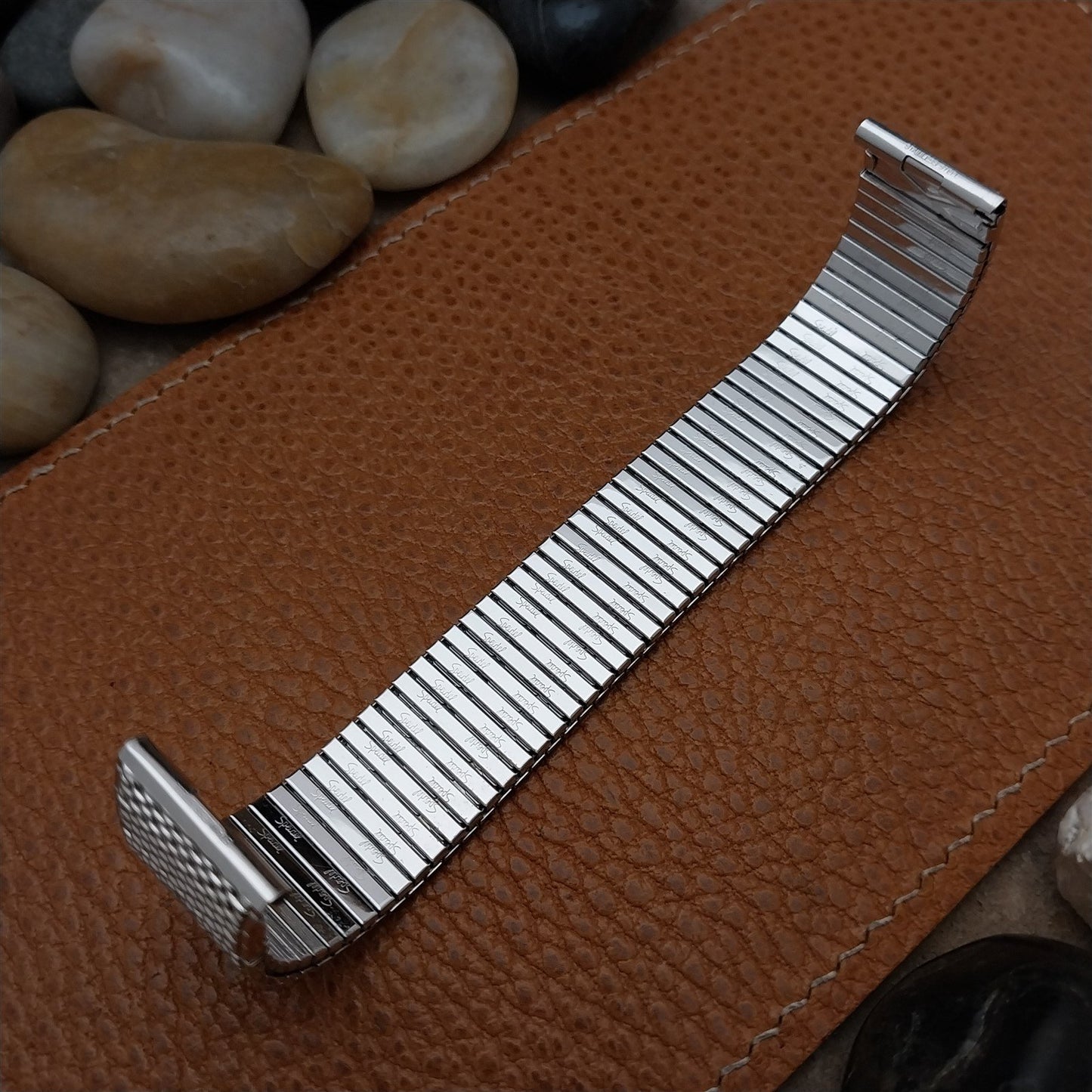 17.2mm 11/16 10k White Gold-Filled Speidel Thinline unused Vintage Watch Band
