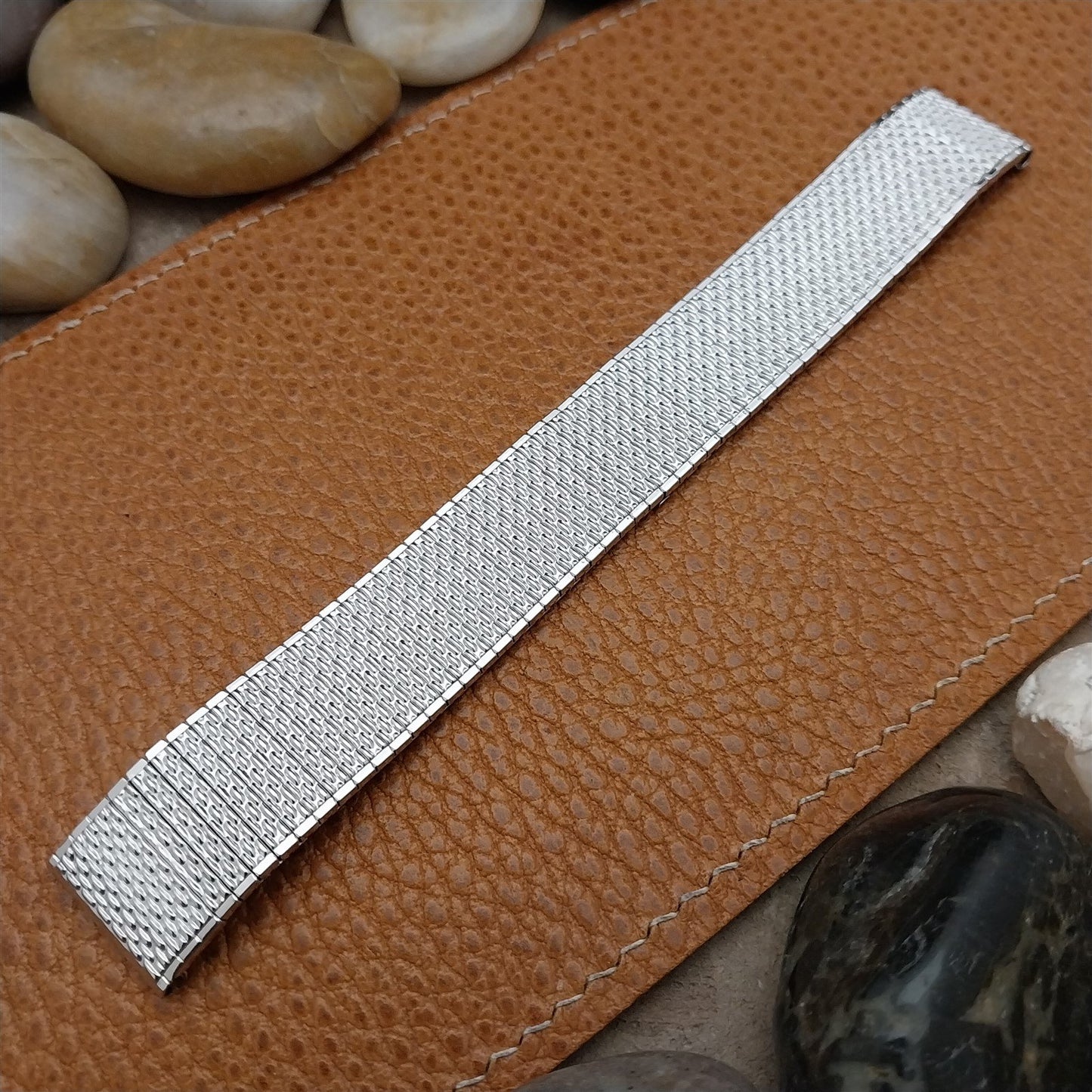 17.2mm 11/16 10k White Gold-Filled Speidel Thinline unused Vintage Watch Band