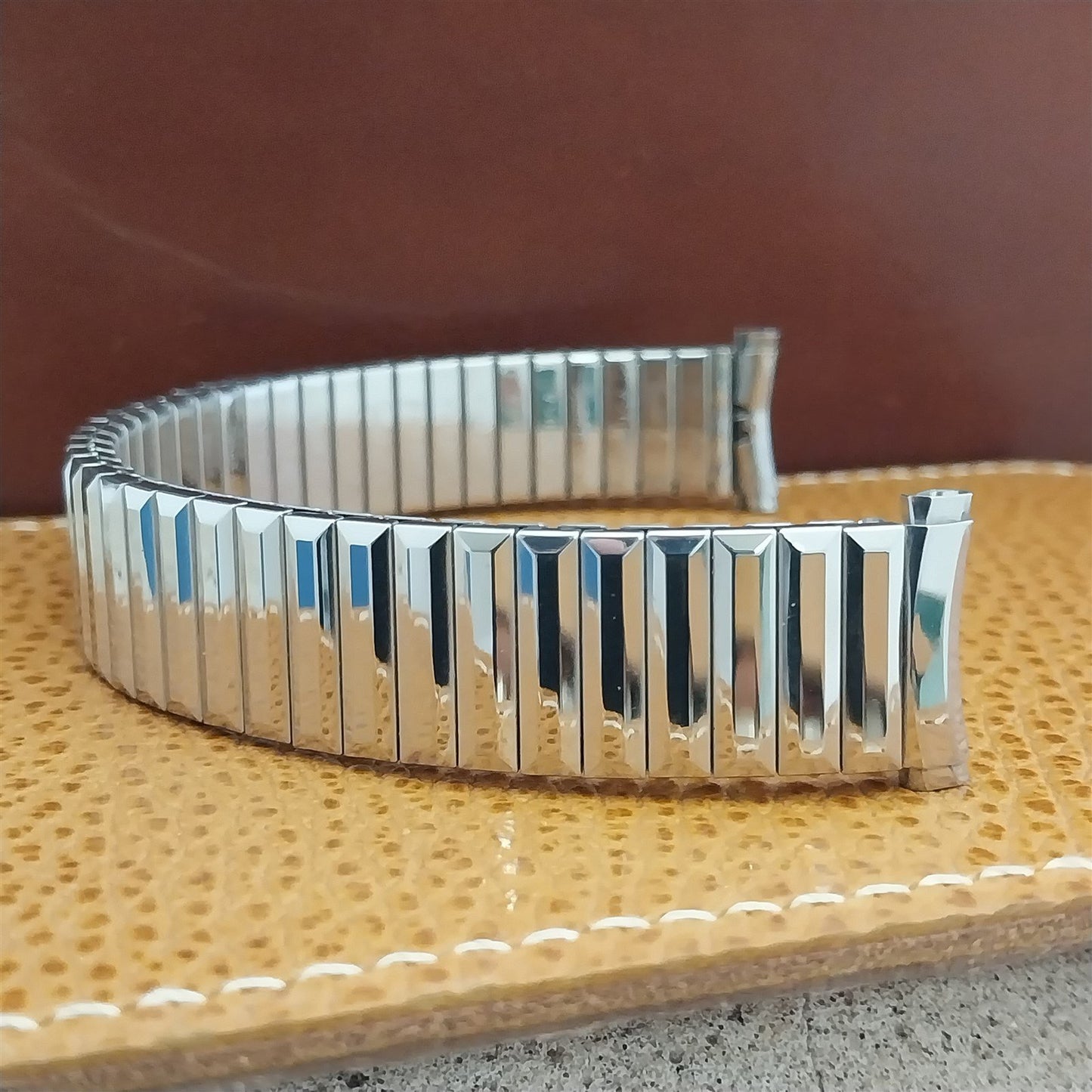 1970s Speidel Fullback Stainless Steel 16mm 18mm 19mm nos Vintage Watch Band