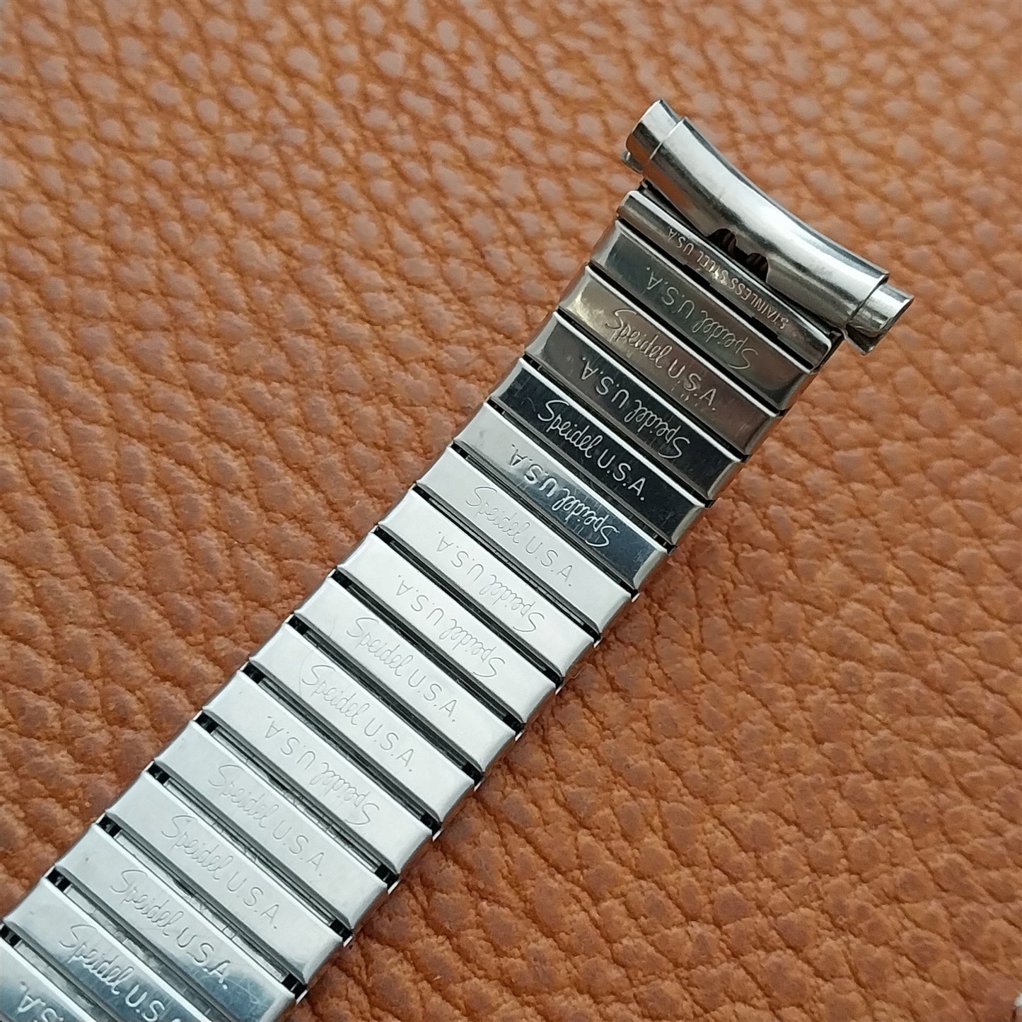 1970s Speidel Fullback Stainless Steel 16mm 18mm 19mm nos Vintage Watch Band