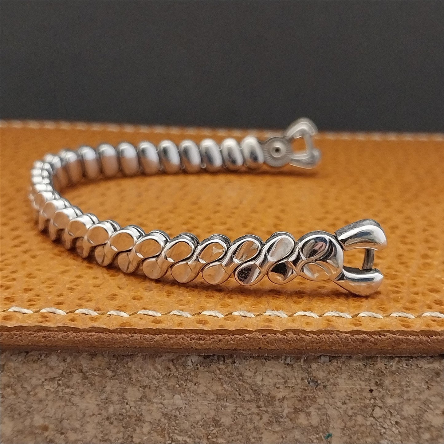 Vintage White Gold-Filled Ladies Expansion Foster Unused 50s Cocktail Watch Band