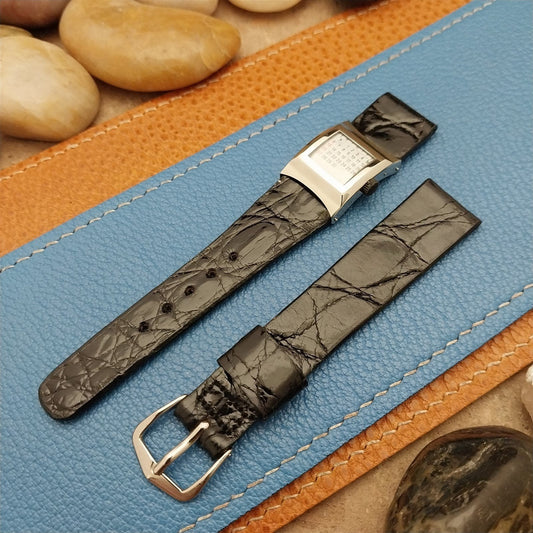 5/8" JB Champion USA Calendar Alligator nos unused 1970s Vintage Watch Band
