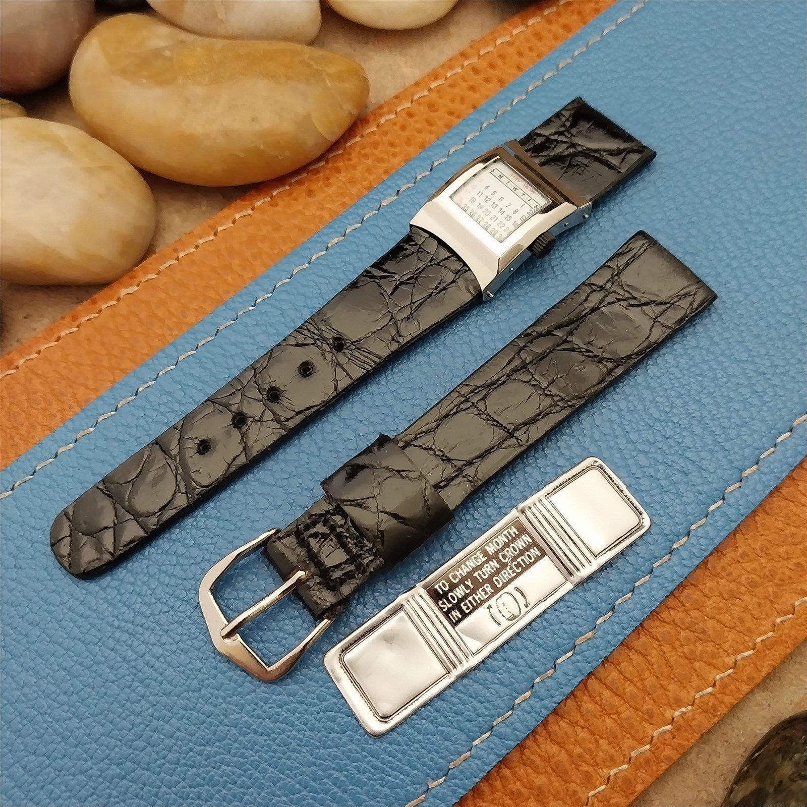 16mm Alligator JB Champion USA Calendar unused 1970s nos Vintage Watch Band