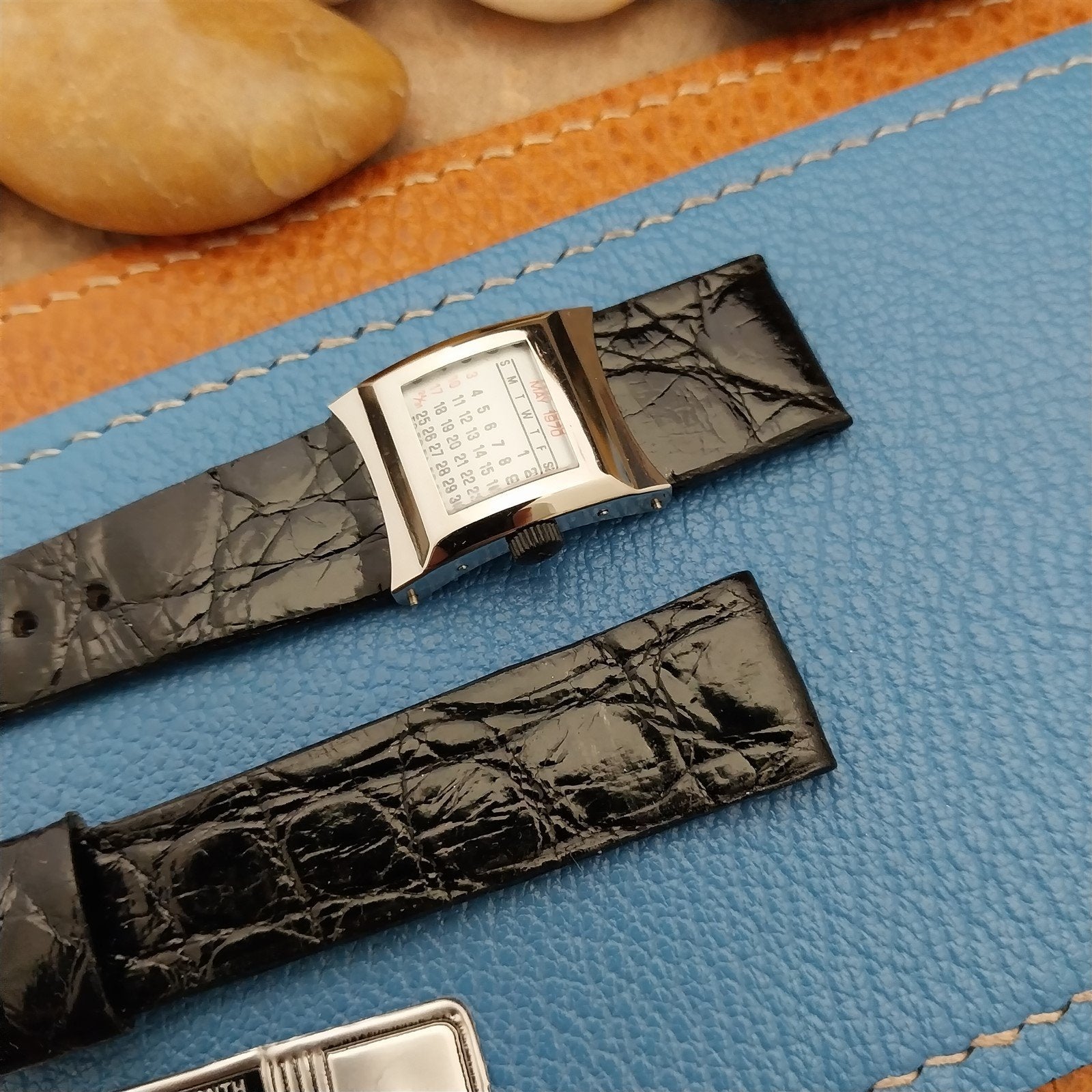 16mm Alligator JB Champion USA Calendar unused 1970s nos Vintage Watch Band