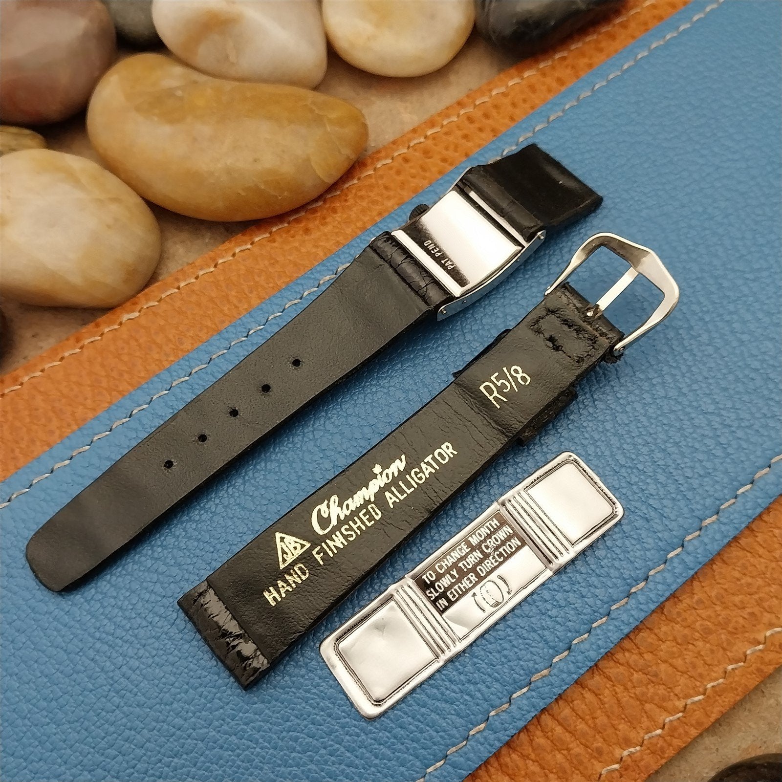 16mm Alligator JB Champion USA Calendar unused 1970s nos Vintage Watch Band