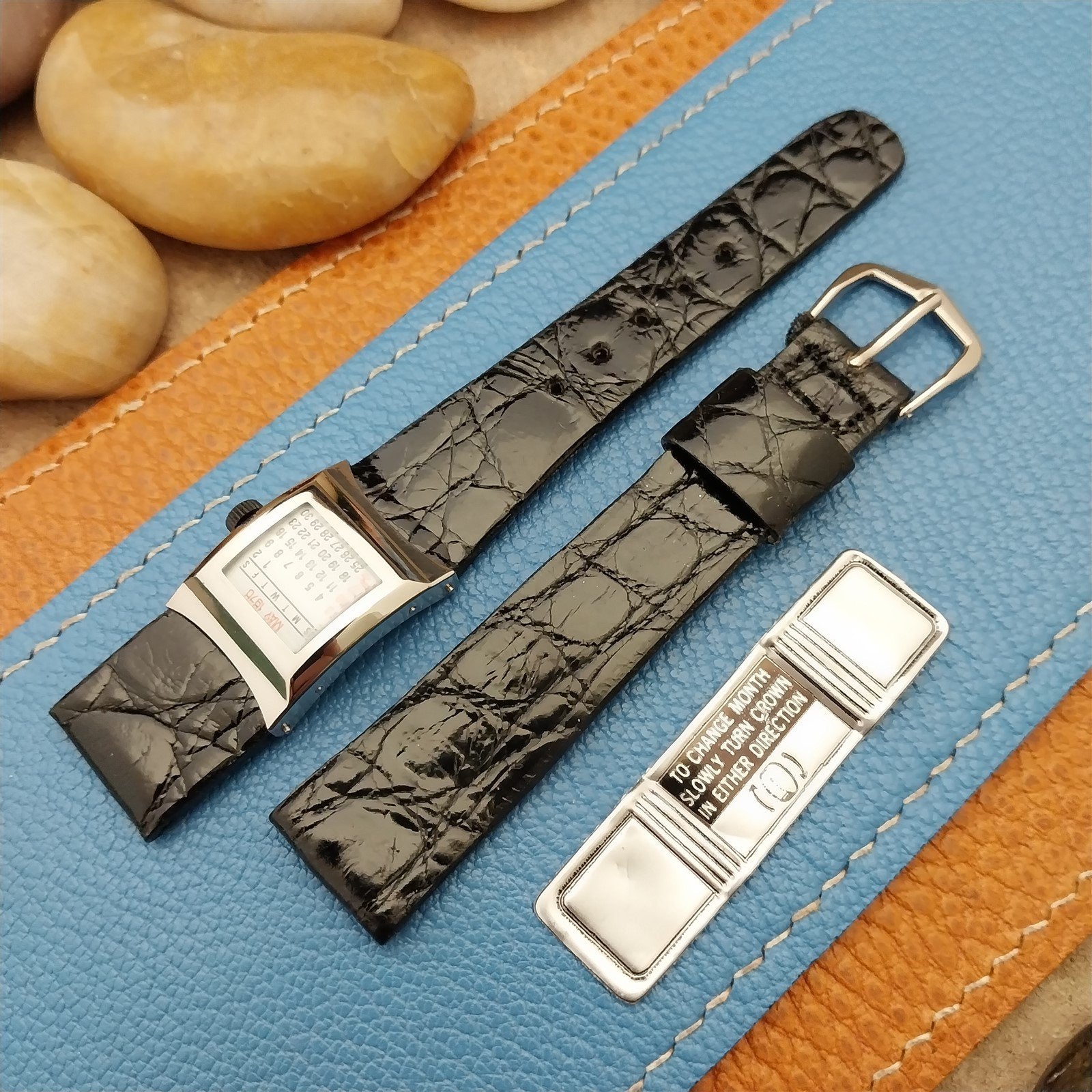 16mm Alligator JB Champion USA Calendar unused 1970s nos Vintage Watch Band