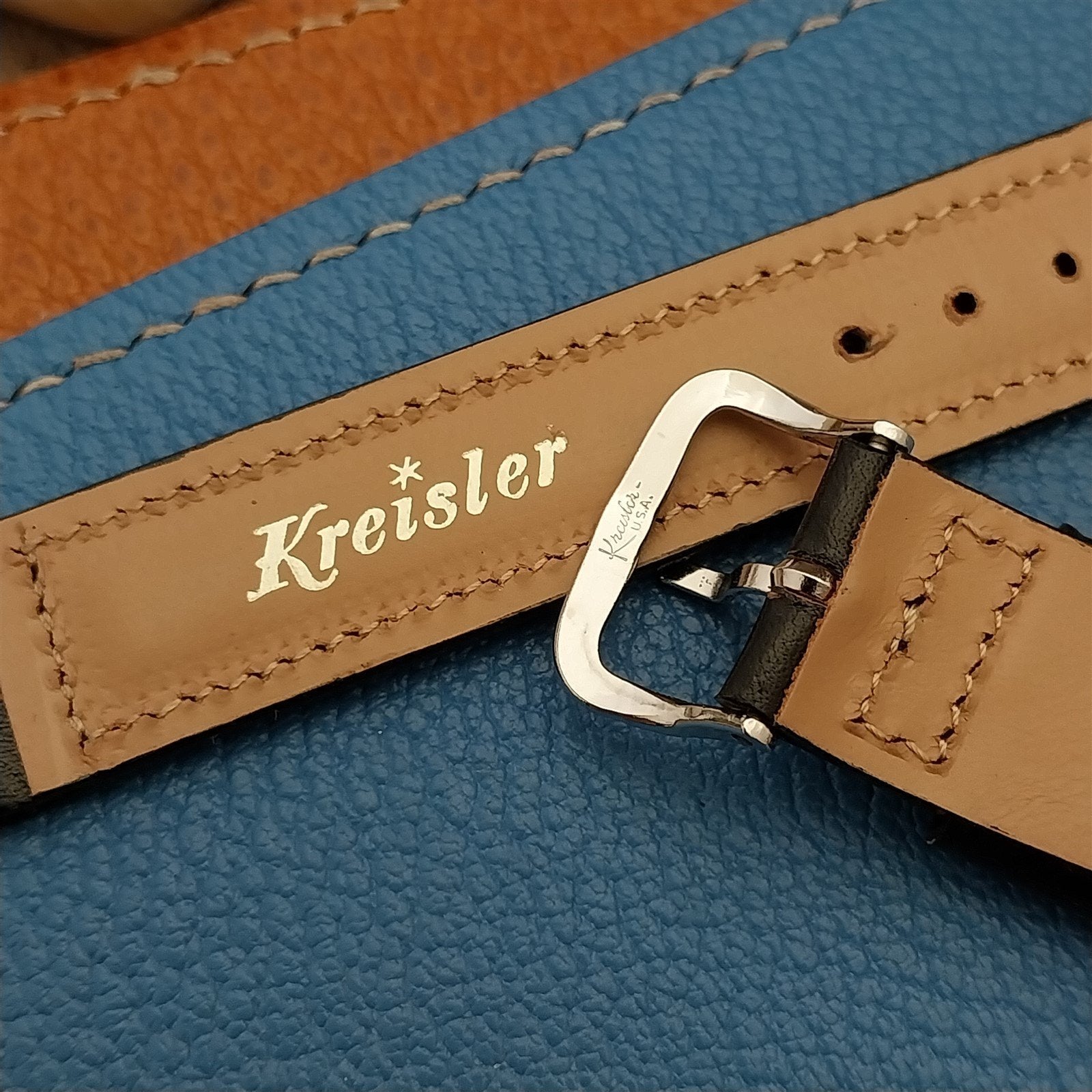 Vintage 5/8" Kreisler Black Calfskin nos unused Classic 1960s Watch Band