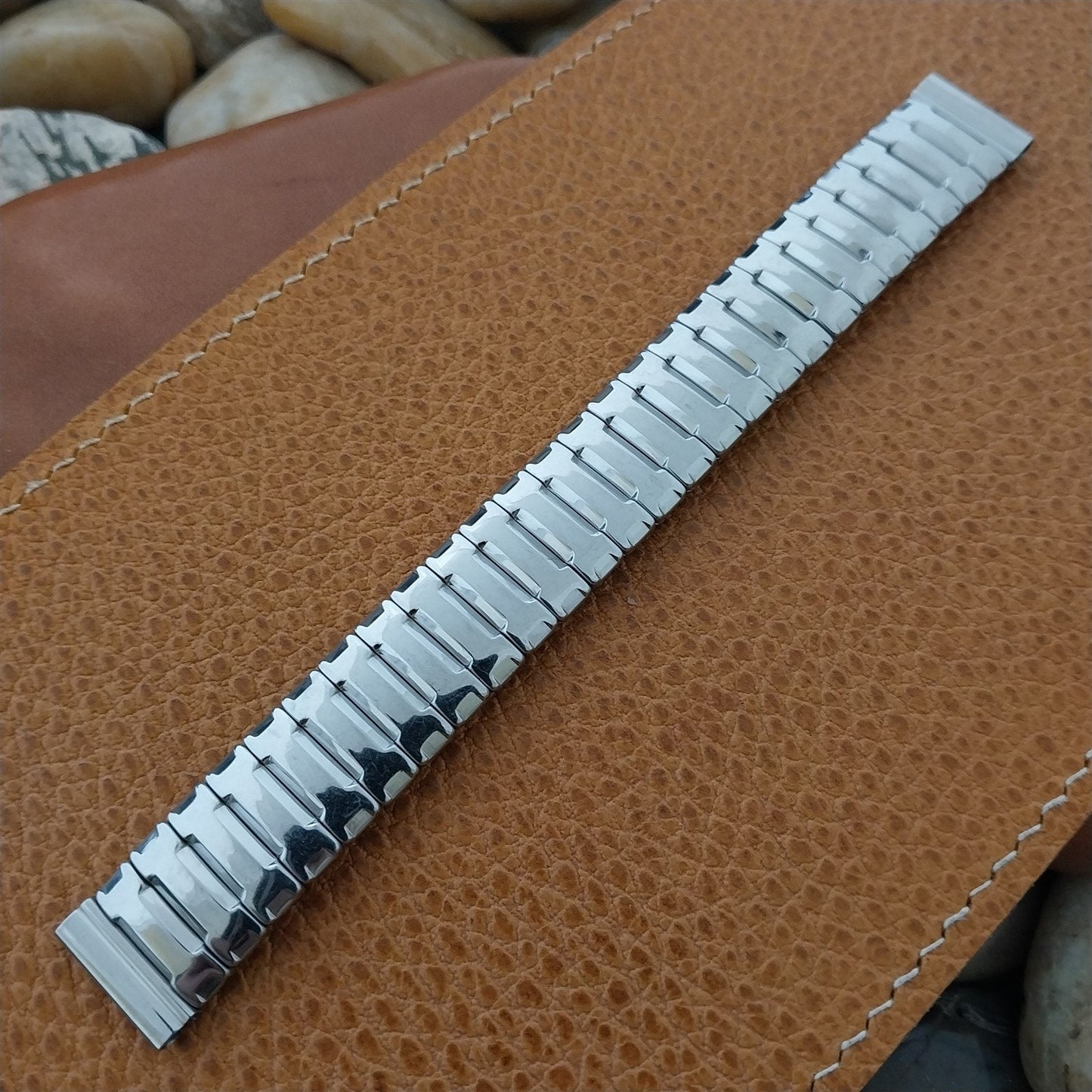 5/8" 1950s Stainless Steel Expansion nos Vintage Watch Band Crown USA Made