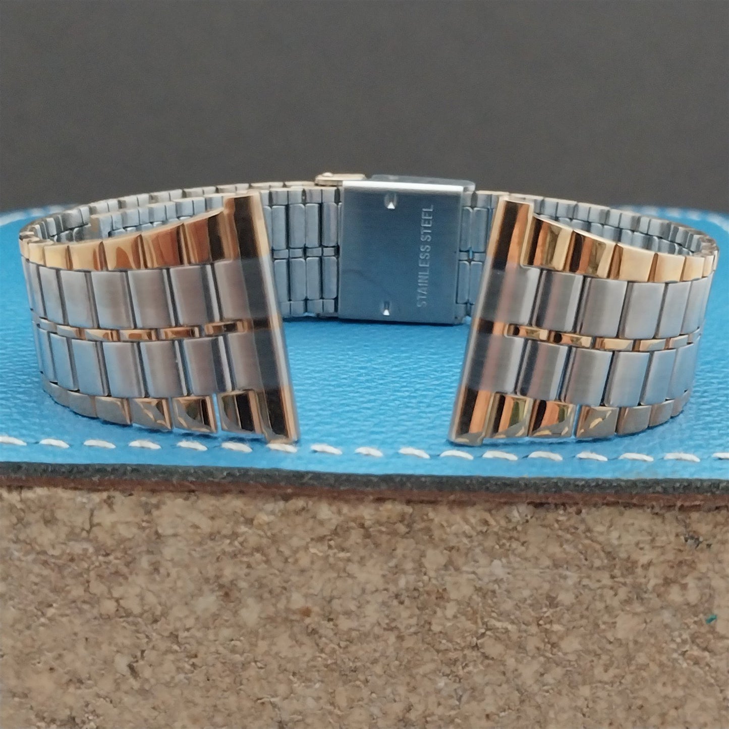 22mm Gold & Stainless Steel Unused Vintage Watch Band