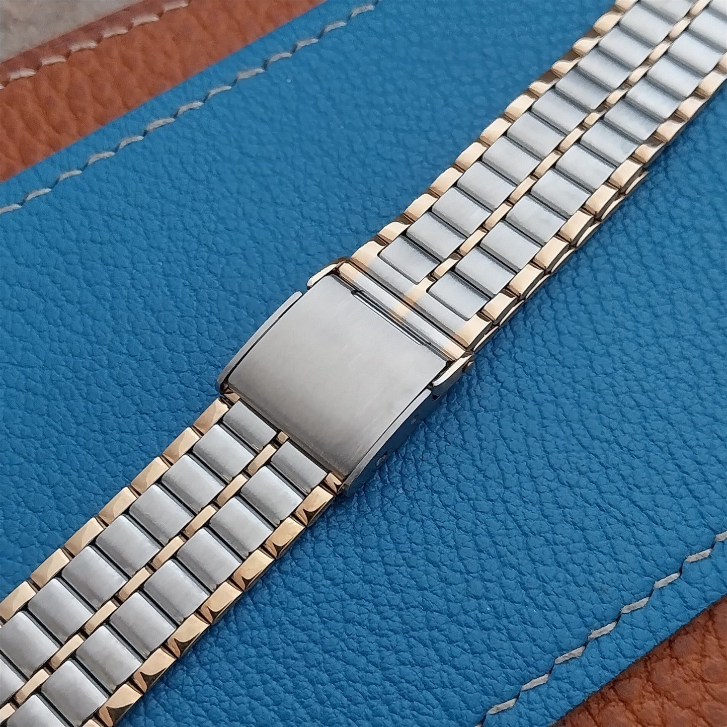 22mm Gold & Stainless Steel Unused Vintage Watch Band