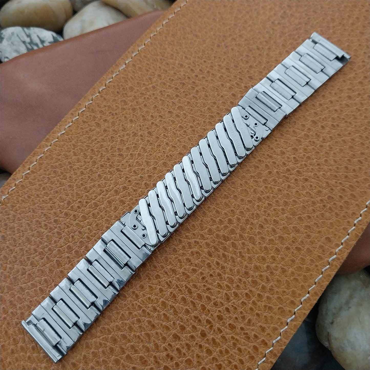 17.2mm Brushed Stainless Steel Expansion Unused 1960s-1970s Vintage Watch Band