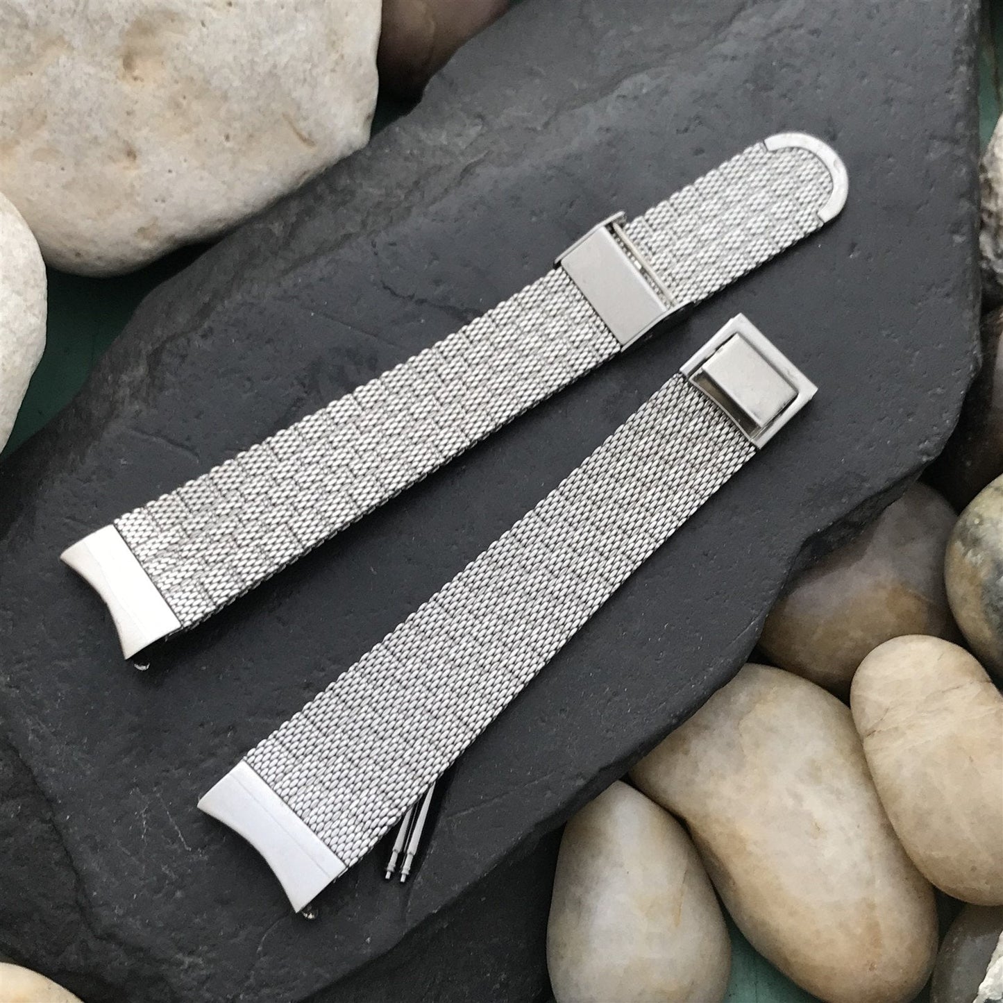 17.2mm Stainless Steel Mesh JB Champion nos 1960s Unused Vintage Watch Band