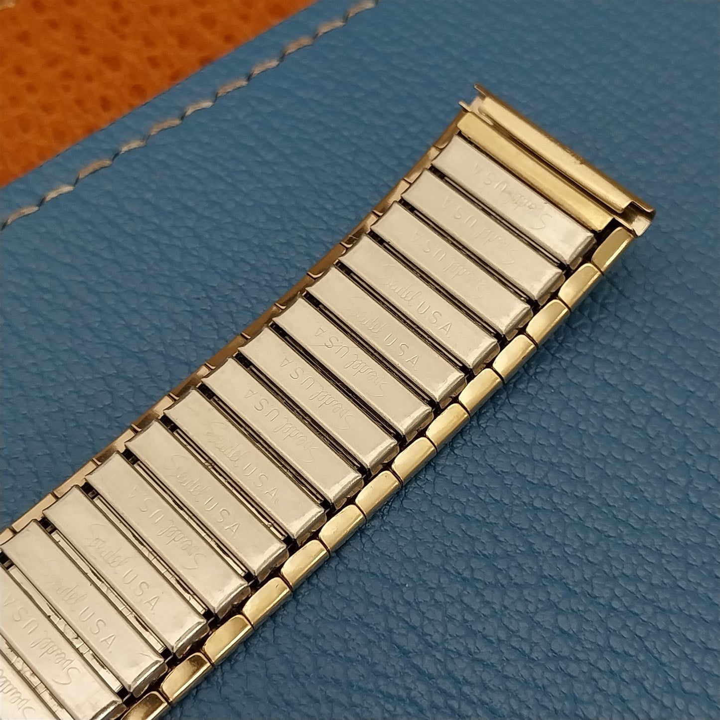 19mm Speidel Yellow Gold-Tone Wide Unused nos 1970s Vintage Watch Band