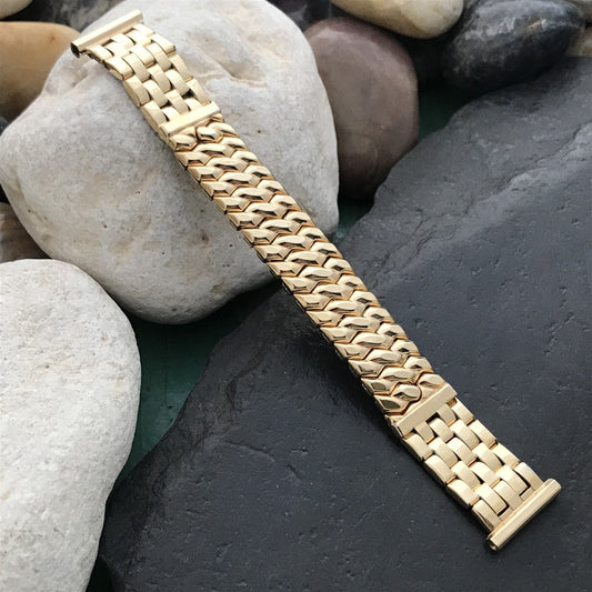 16mm 15mm 1950s 10k Yellow Gold-Filled Short Speidel Unused Vintage Watch Band