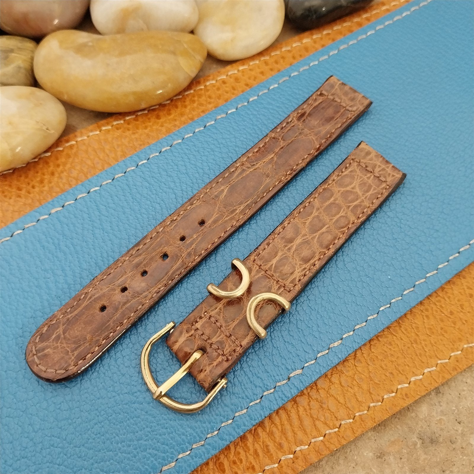 1940s Vintage 15mm Alligator Classic nos unused Watch Band