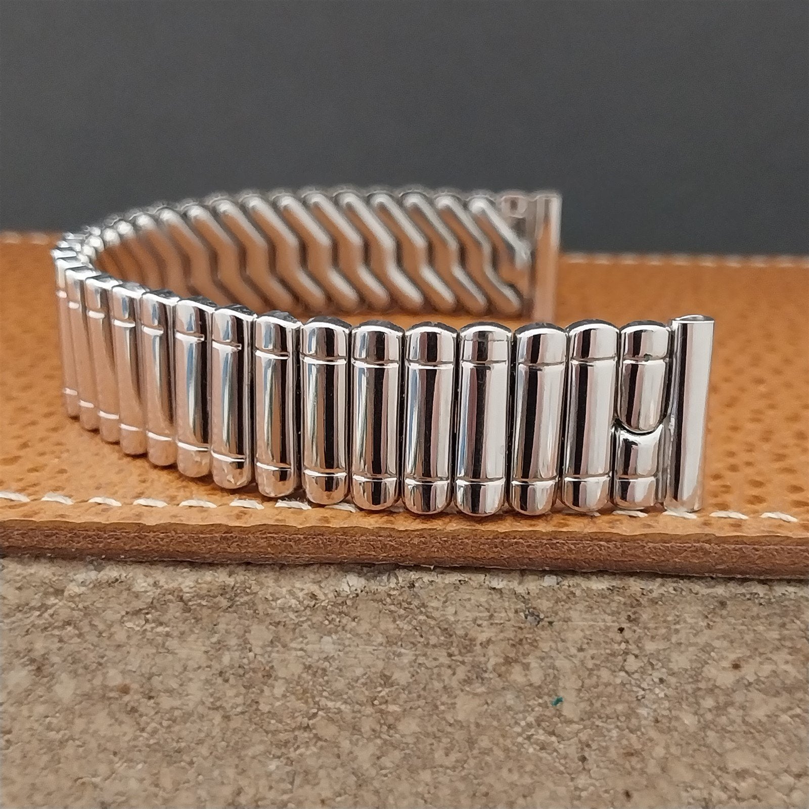 5/8" White Gold-Filled Kestenmade Continental Unused 1950s Vintage Watch Band