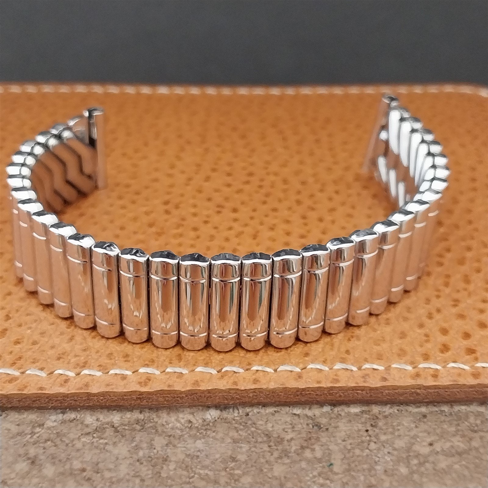 5/8" White Gold-Filled Kestenmade Continental Unused 1950s Vintage Watch Band