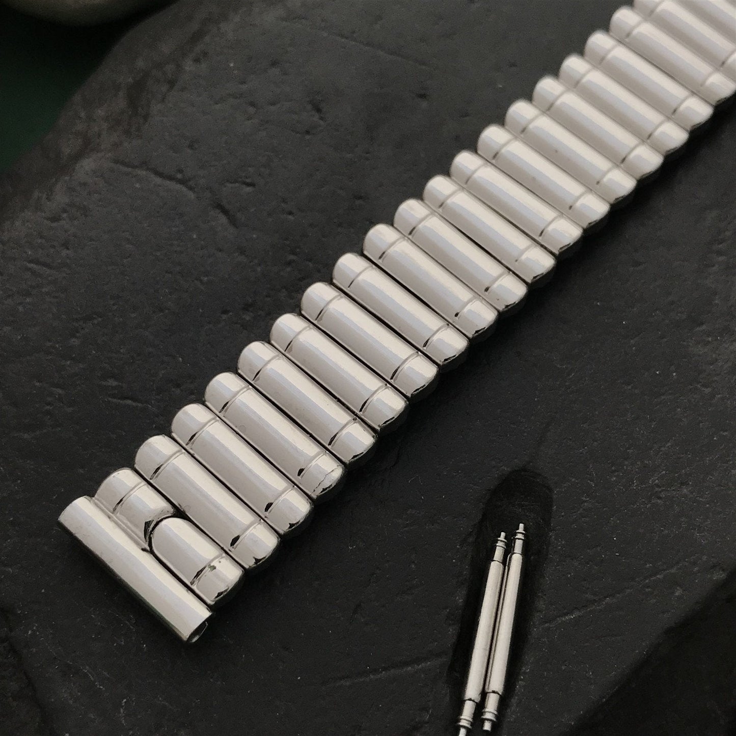 5/8" White Gold-Filled Kestenmade Continental Unused 1950s Vintage Watch Band