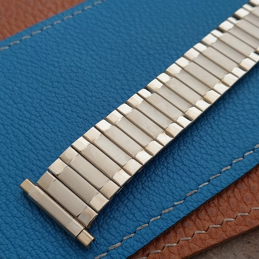 20mm 18mm Speidel Radial Yellow Gold-Tone Wide nos Long 1970s Vintage Watch Band