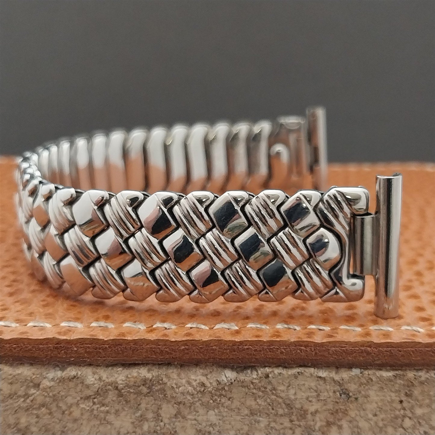 19mm 18mm 16mm JSFK Japan 18-8 Stainless Steel Stretch Unused Vintage Watch Band