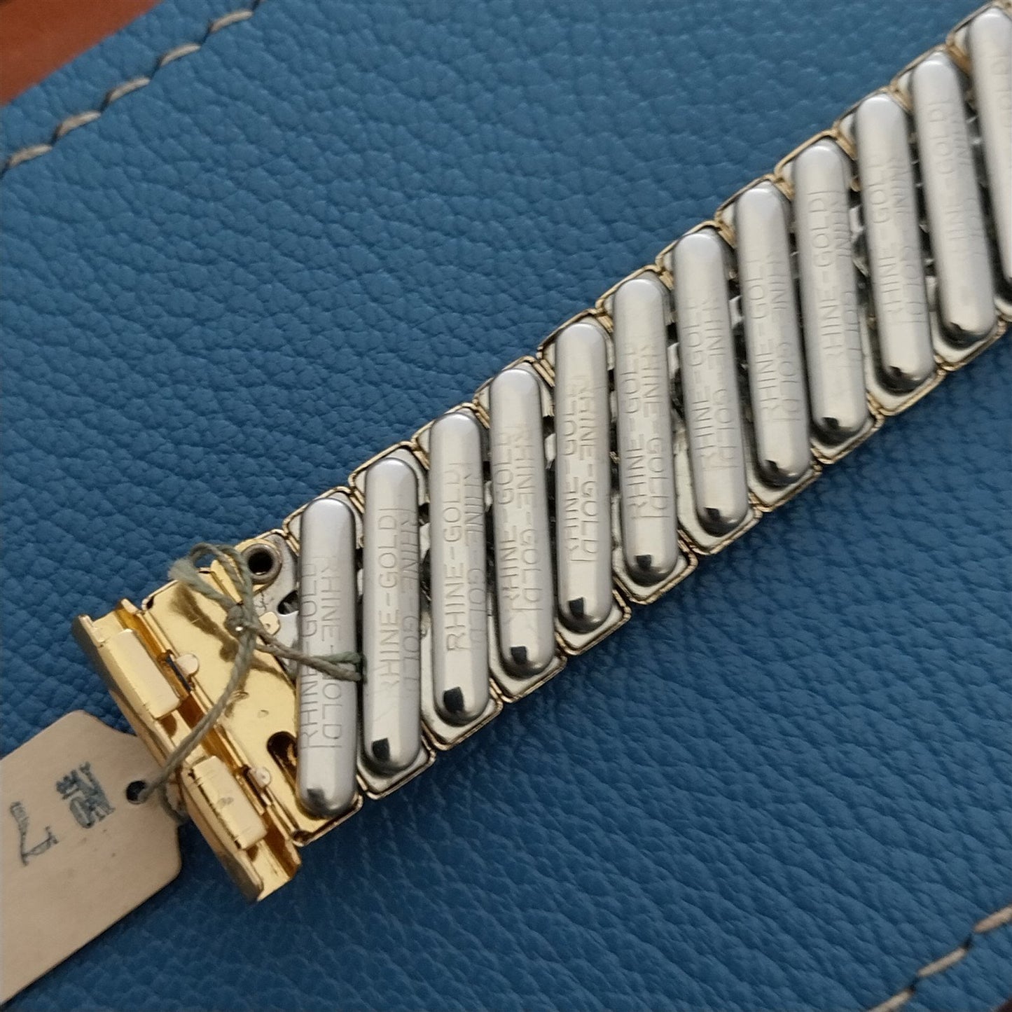 18mm Rhine-Gold Gold-Tone Unused German 1960s nos Vintage Watch Band