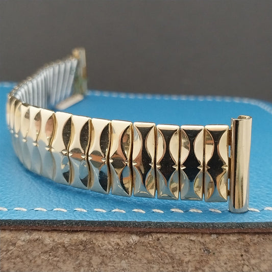 19mm 18mm 17mm Rhine-Gold Gold-Tone Unused German 1960s nos Vintage Watch Band