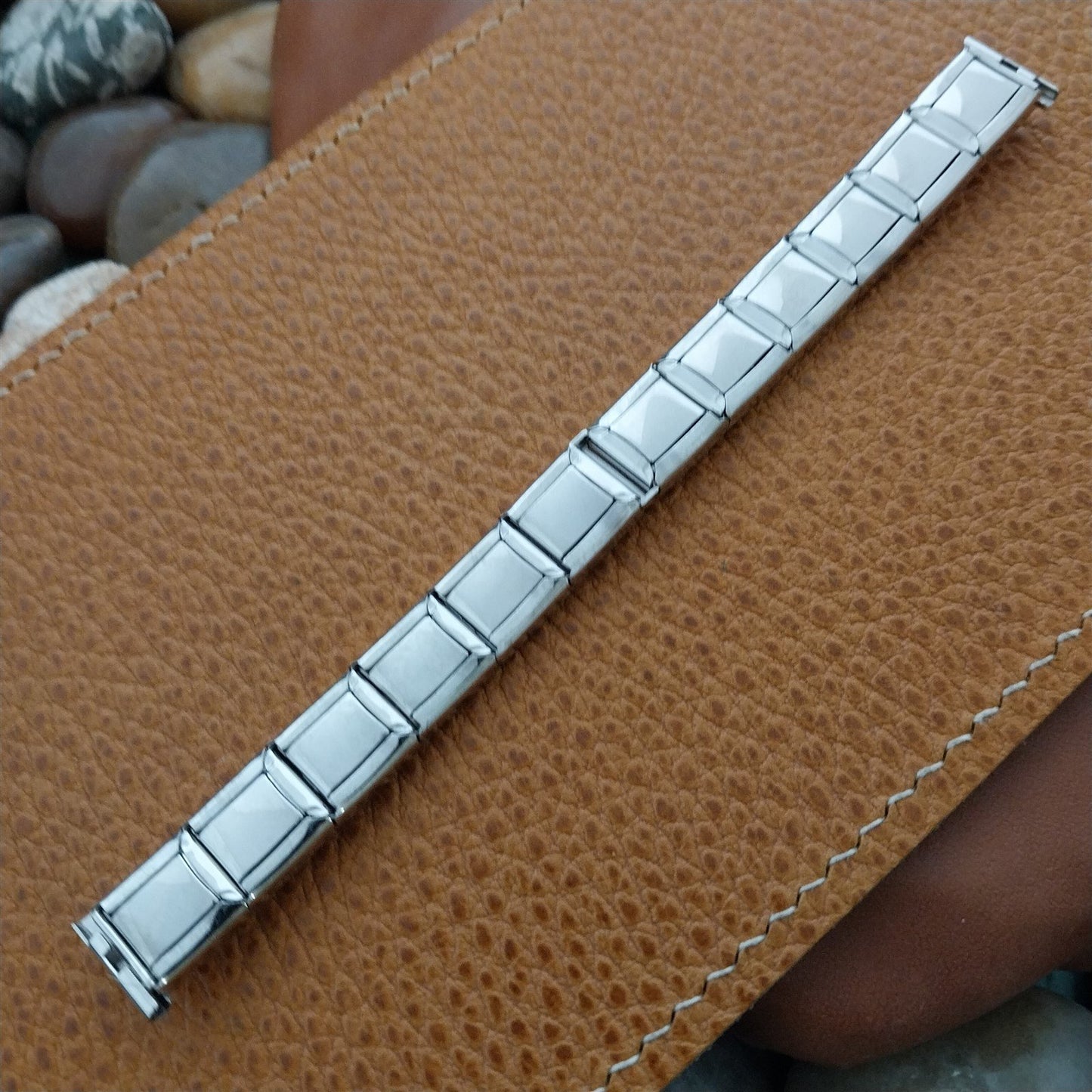 1950s Ladies White Gold-Filled Speidel Stepping Stones Unused Vintage Watch Band