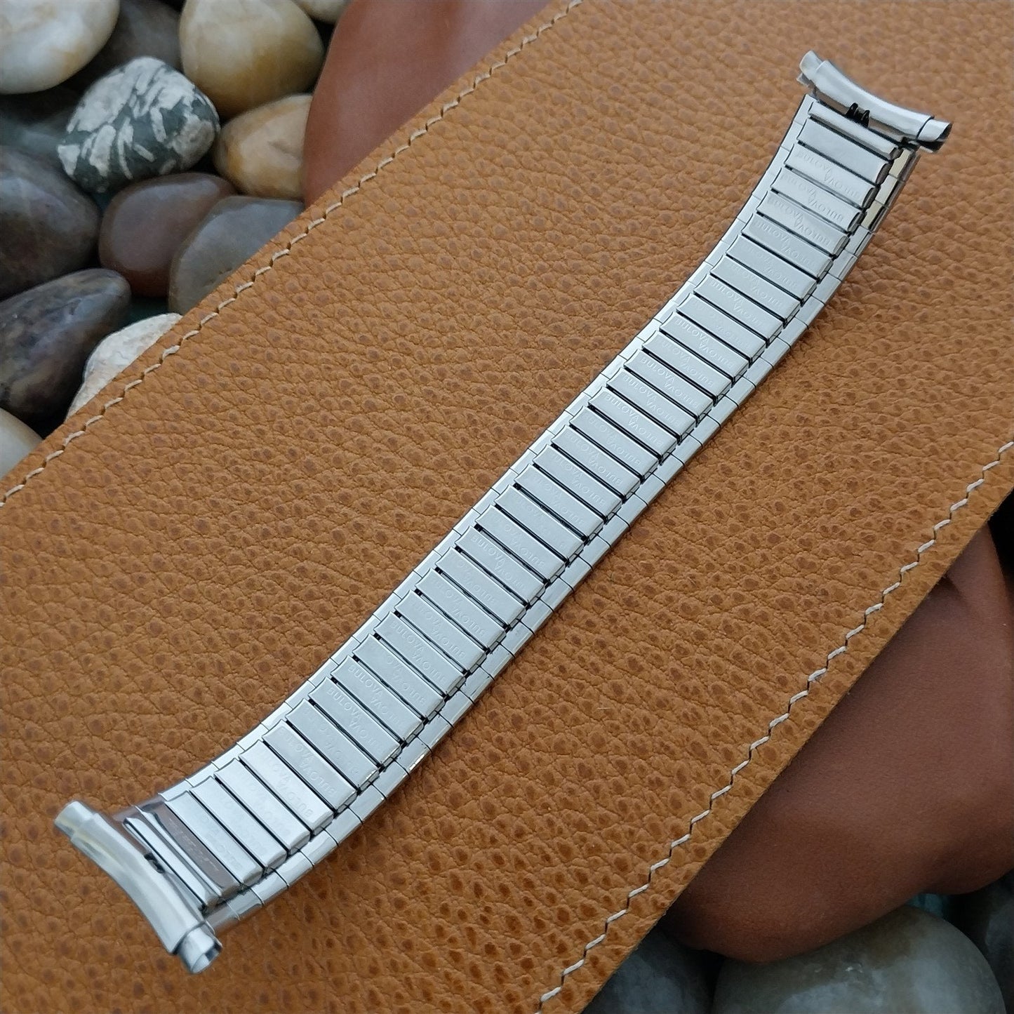 18mm 19mm 20mm Bulova Stainless Steel Expansion Unused 1970s Vintage Watch Band