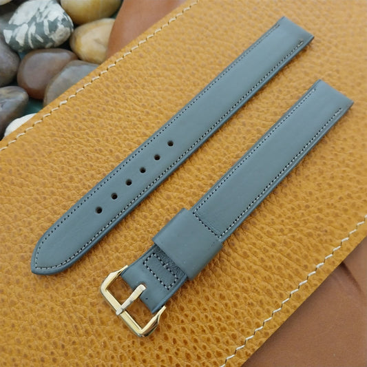 15mm Long 5/8" Gray Leather Classic 1-Keeper 1950s Unused nos Vintage Watch Band