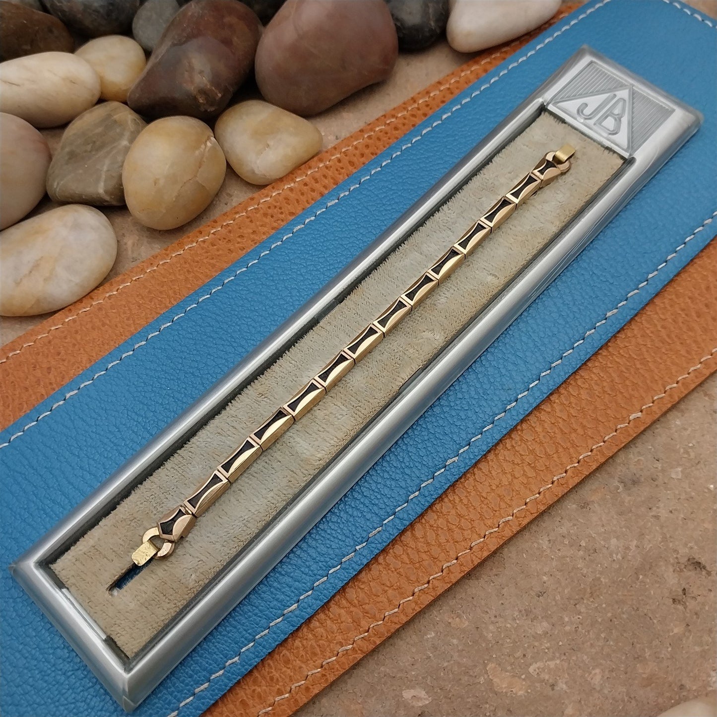 Ladies 1950s Vintage Gold-Filled & Lizard JB Champion Unused Cocktail Watch Band