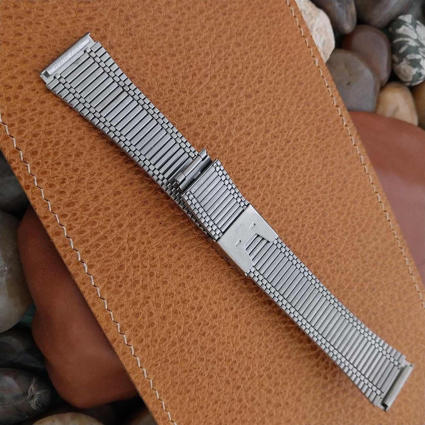 19mm LED LCD Speidel Stainless Steel Flared Unused 1970s Vintage Watch Band