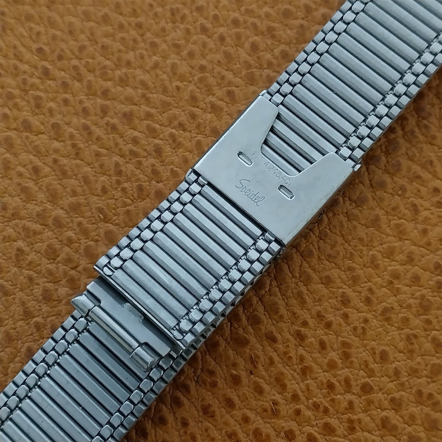 19mm LED LCD Speidel Stainless Steel Flared Unused 1970s Vintage Watch Band