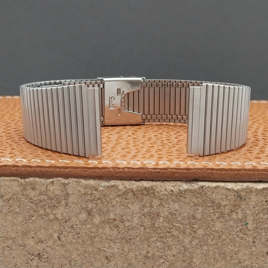 19mm LED LCD Speidel Stainless Steel Flared Unused 1970s Vintage Watch Band