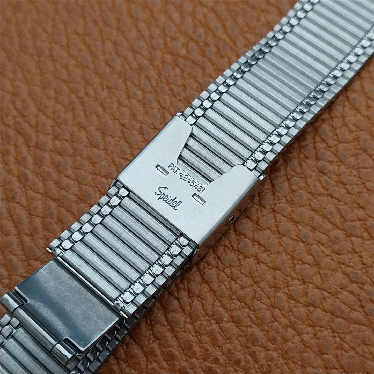 19mm LED LCD Speidel Stainless Steel Flared Unused 1970s Vintage Watch Band