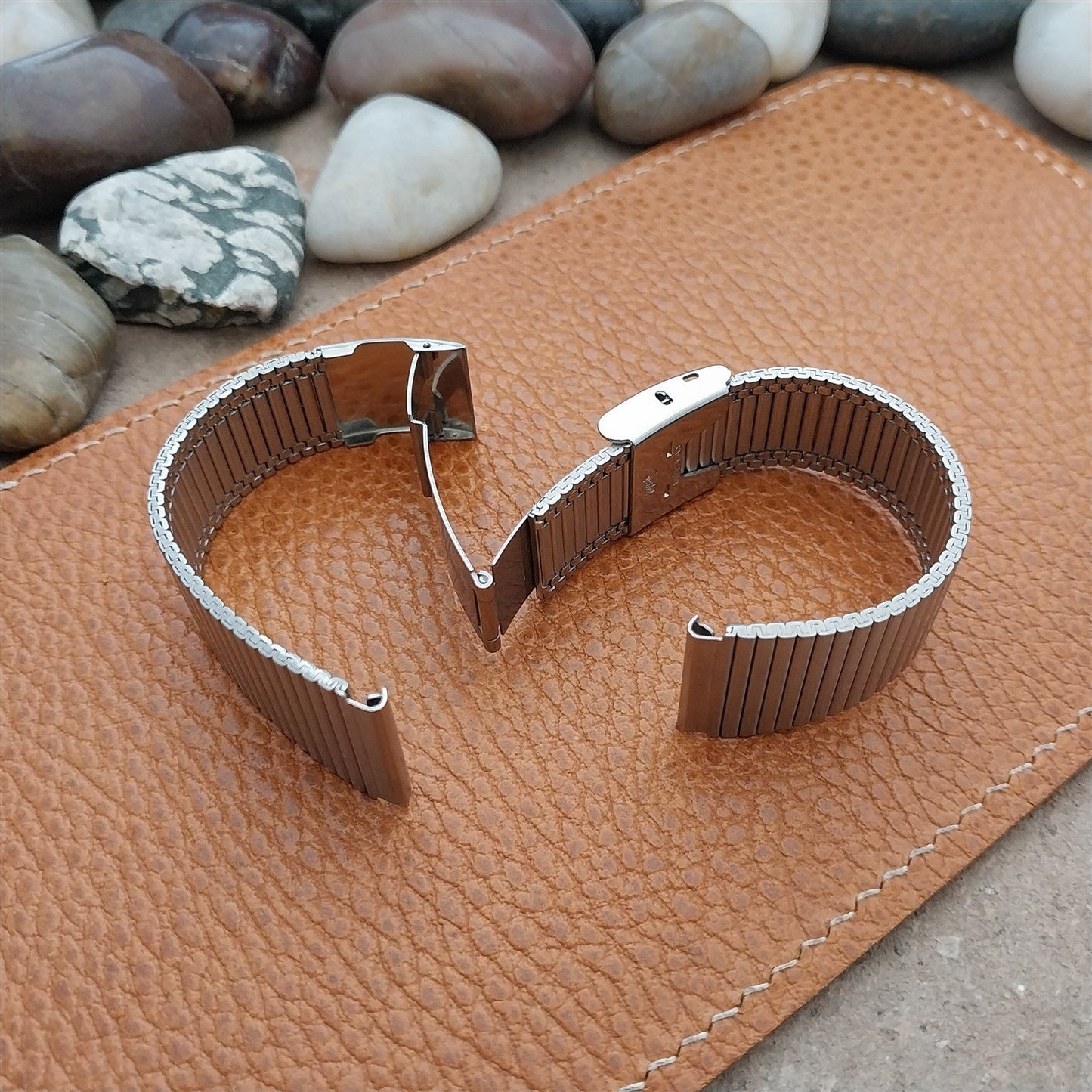 19mm LED LCD Speidel Stainless Steel Flared Unused 1970s Vintage Watch Band