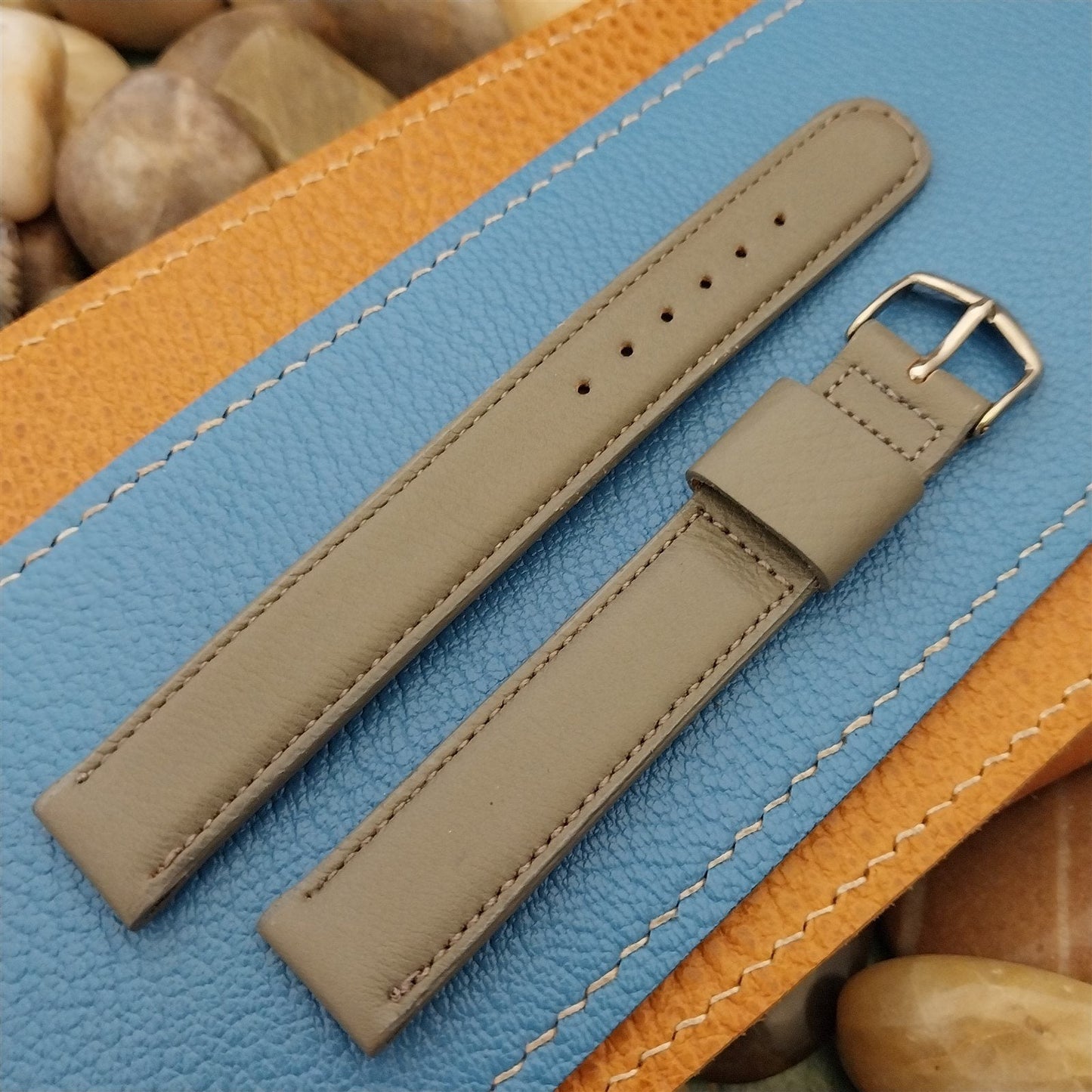 JB Champion 5/8" 16mm Long Gray Padded Calf nos Unused 1960s Vintage Watch Band