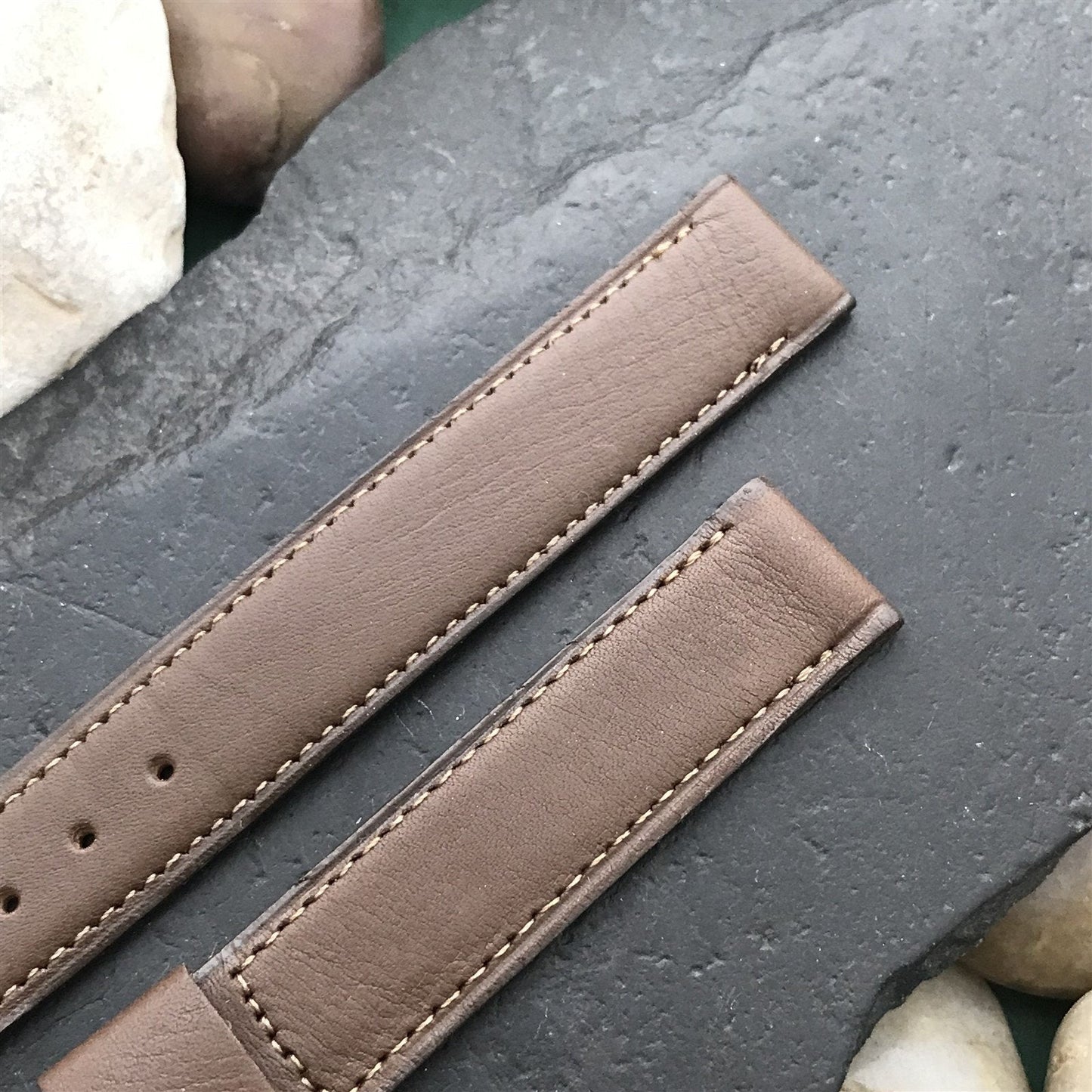 5/8" Downing Long Brown Norwegian Calf Leather Unused 1970s Vintage Watch Band