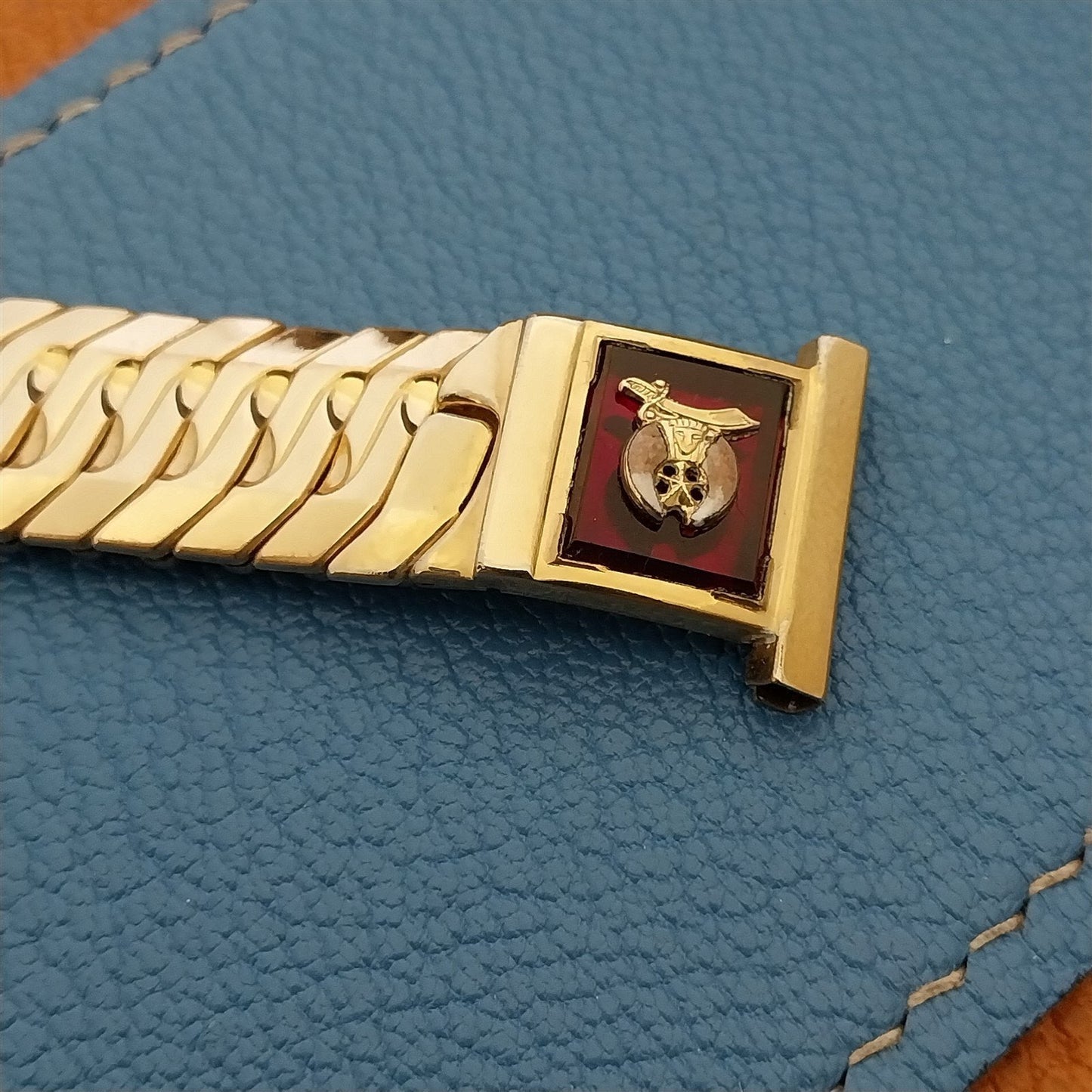 1940s Marvel 12K Yellow Gold-Filled Shriner Expansion Unused Vintage Watch Band