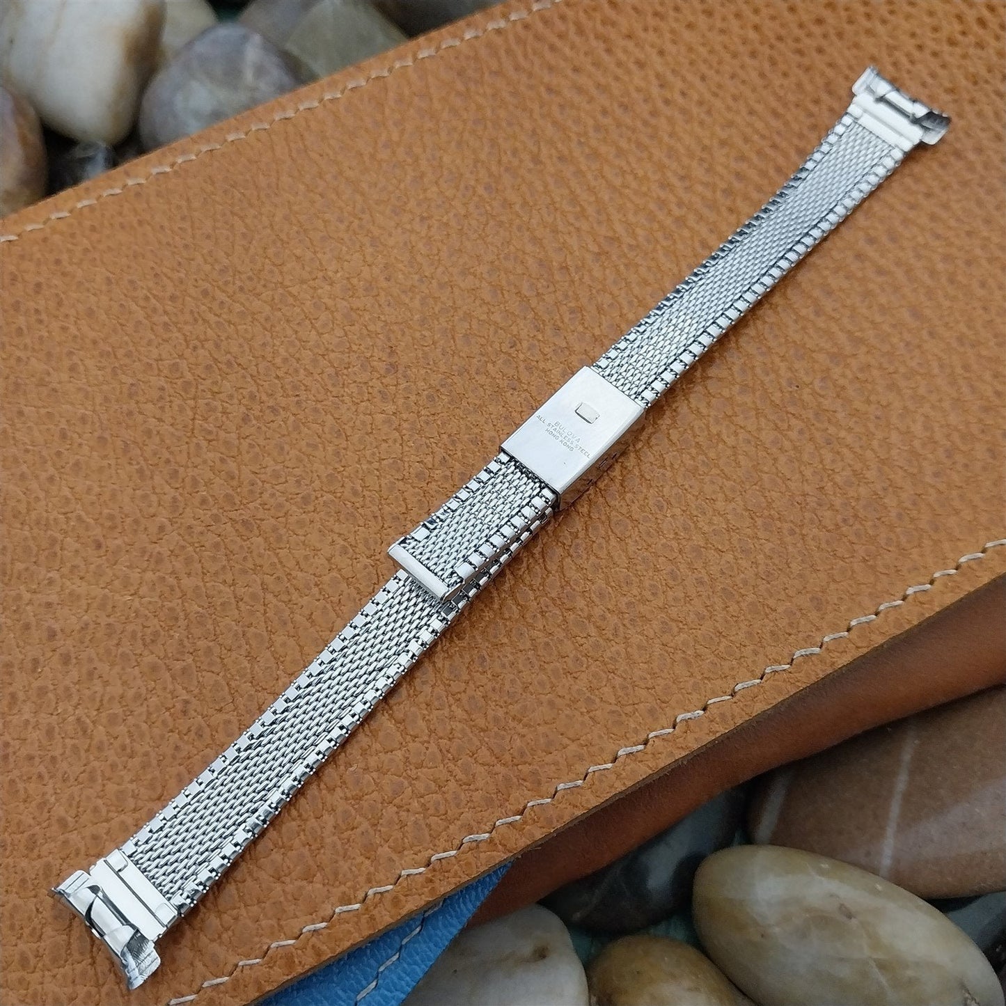 14mm Bulova Stainless Steel 2 piece Ladies nos Unused 1970s Vintage Watch Band