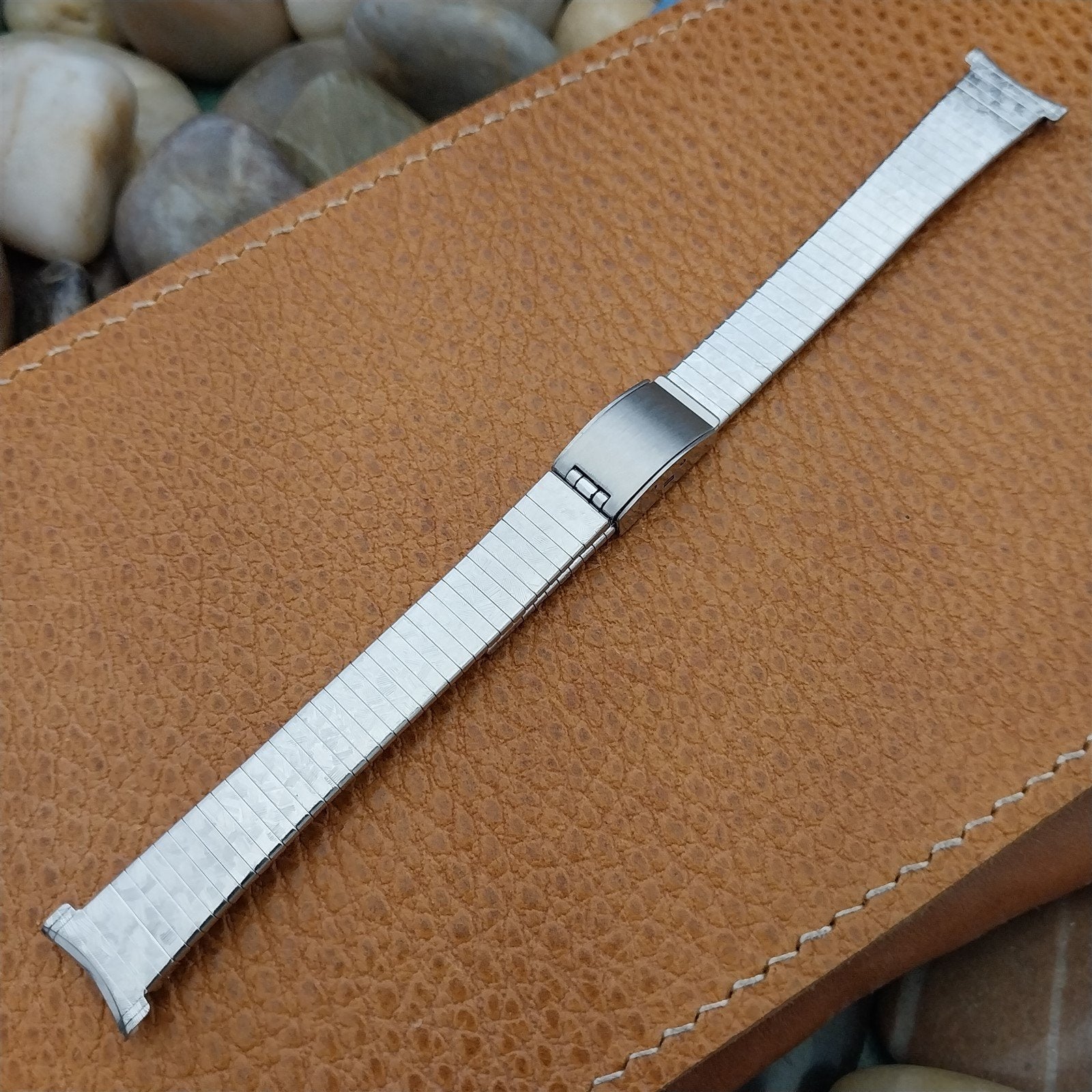 14mm Bulova Stainless Steel 2 piece Ladies nos Unused 1970s Vintage Watch Band