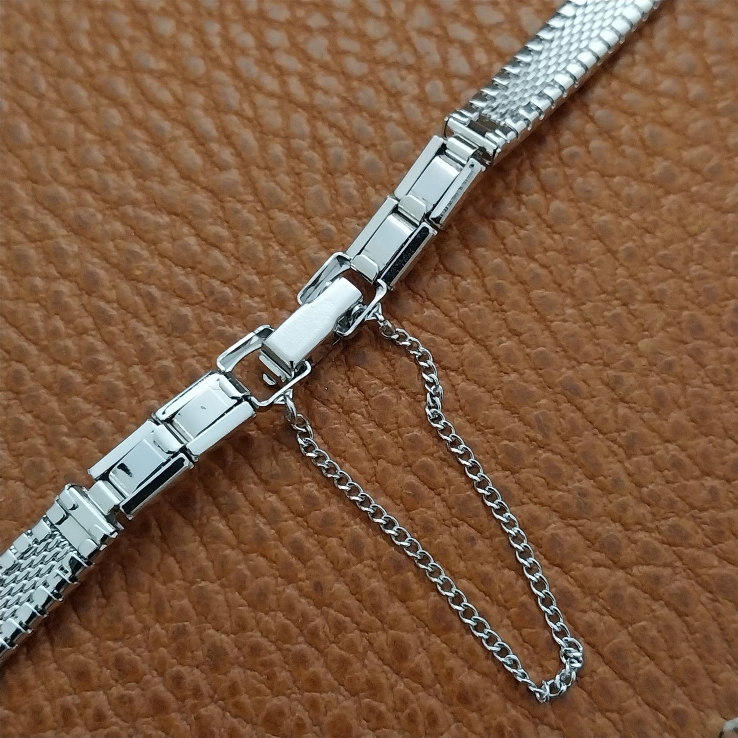 1970s Bulova Rhodium Plate Stainless Unused Ladies Vintage Cocktail Watch Band