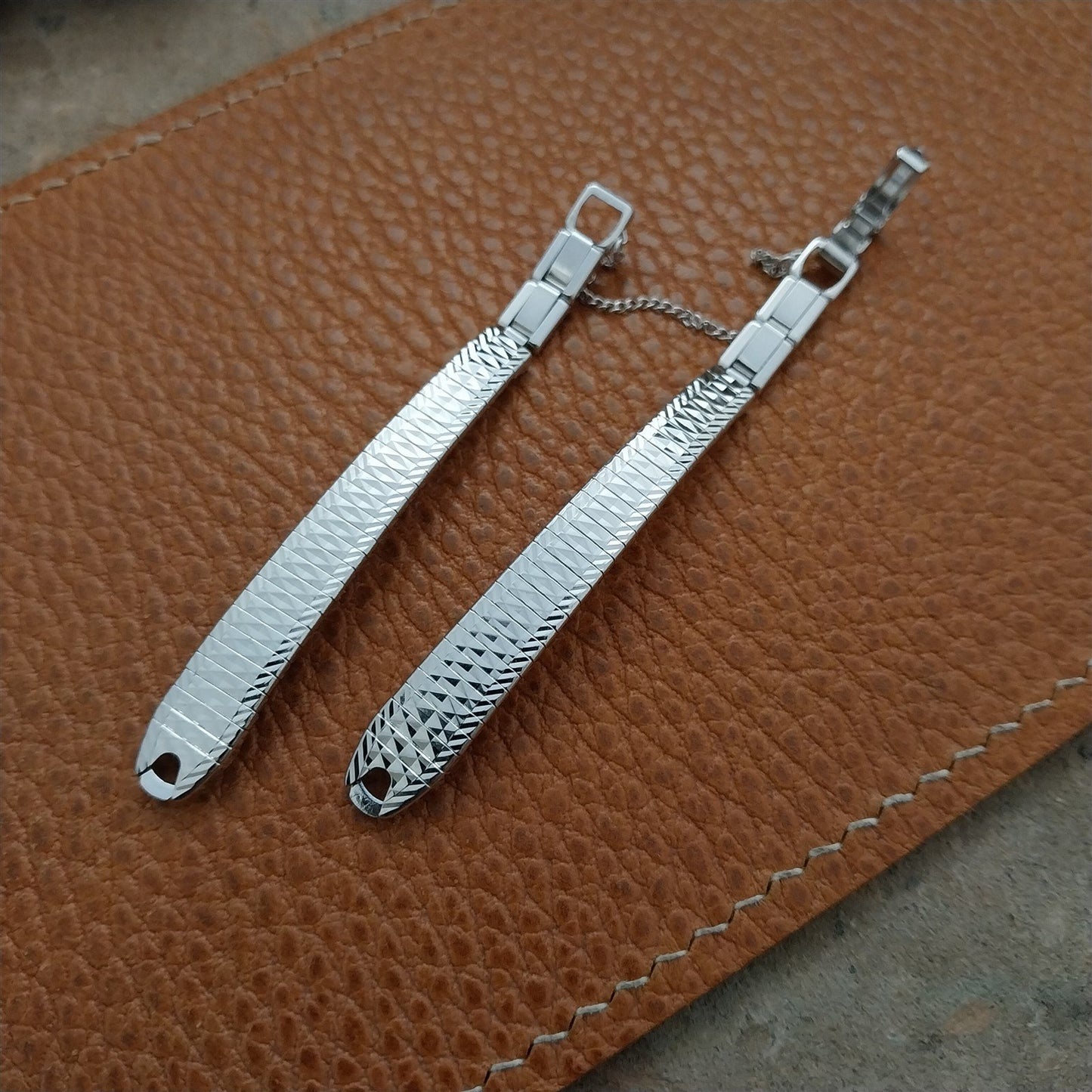 1970s Bulova Rhodium Plate Stainless Unused Ladies Vintage Cocktail Watch Band