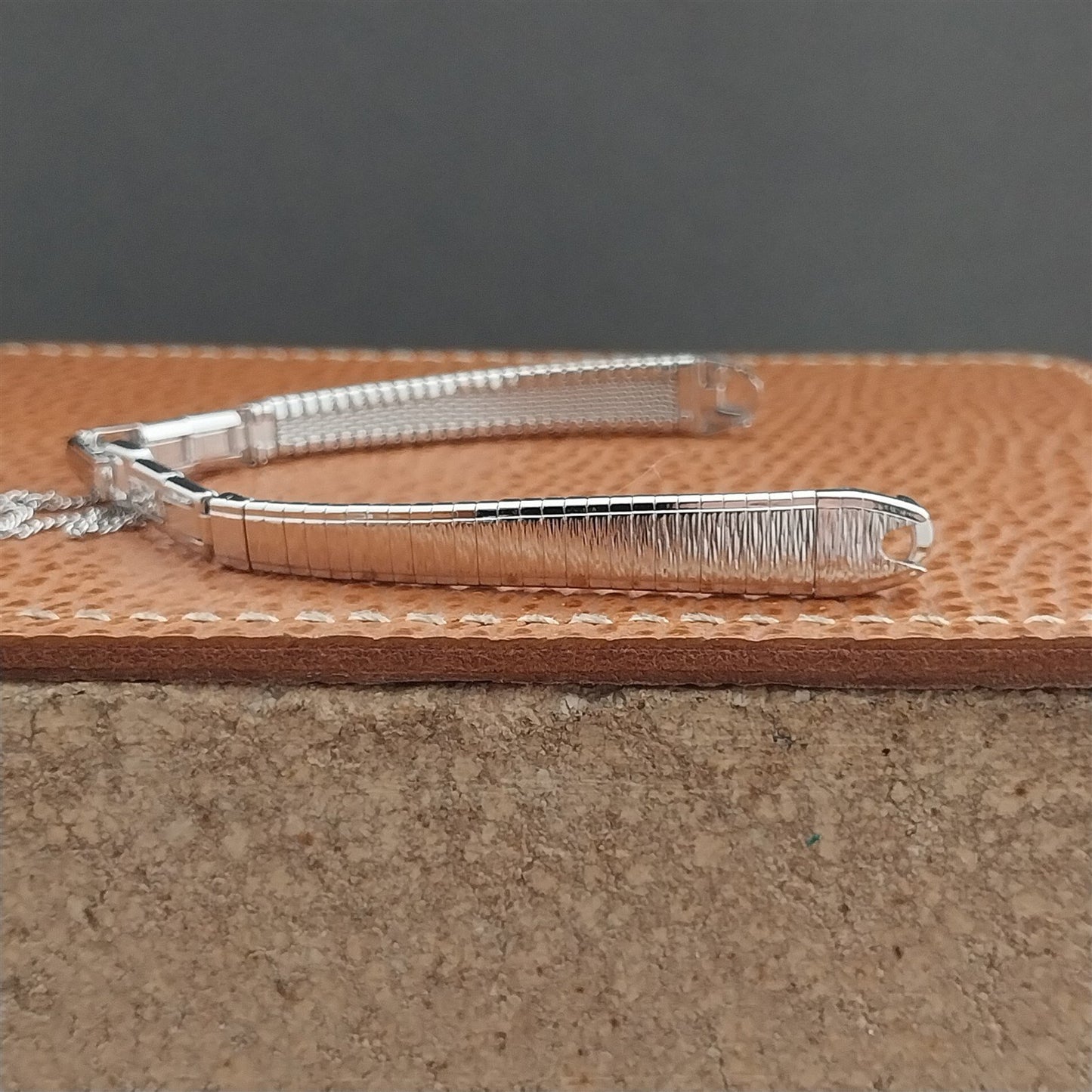 70s Bulova Rhodium Plate Stainless Steel NOS Ladies Vintage Cocktail Watch Band