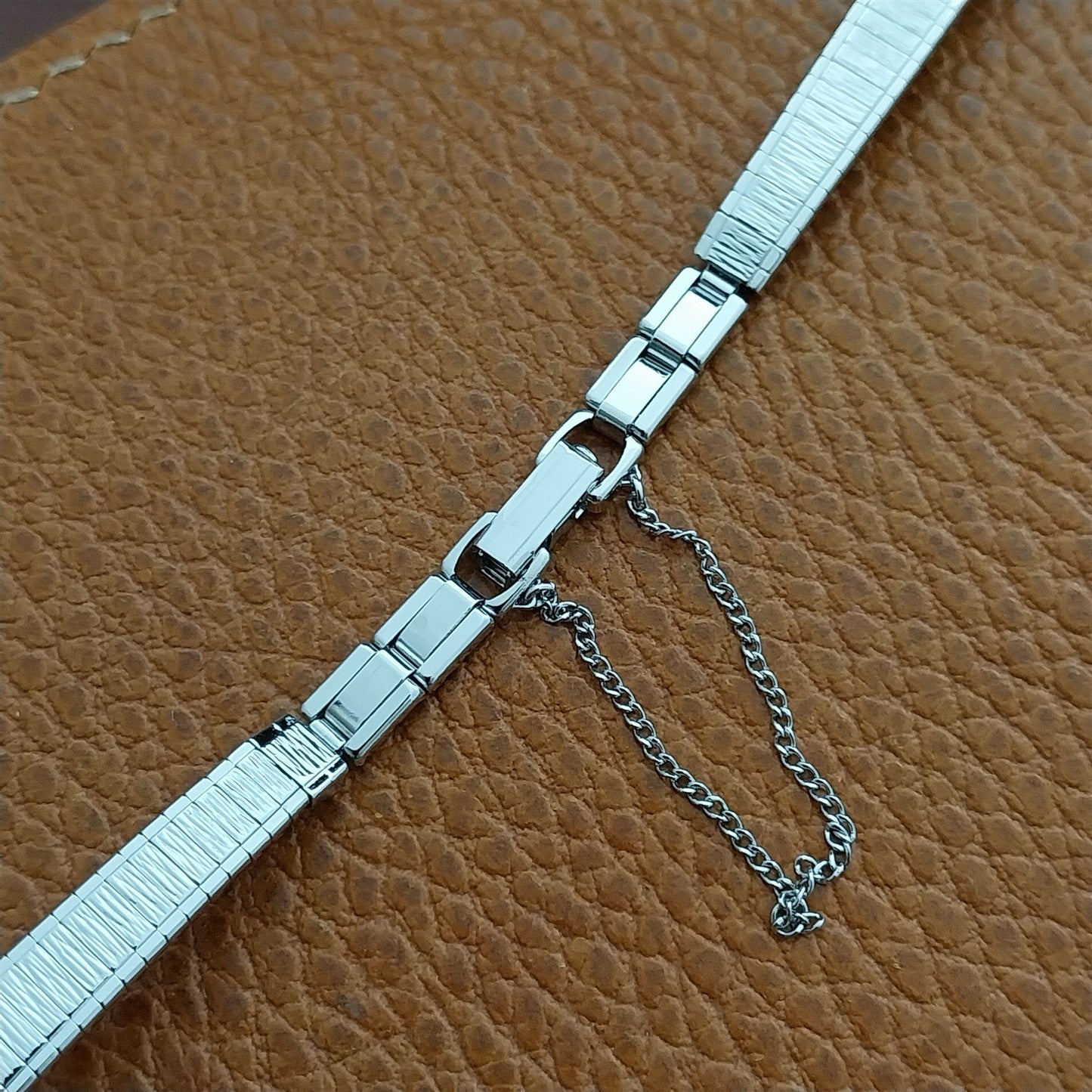 70s Bulova Rhodium Plate Stainless Steel NOS Ladies Vintage Cocktail Watch Band