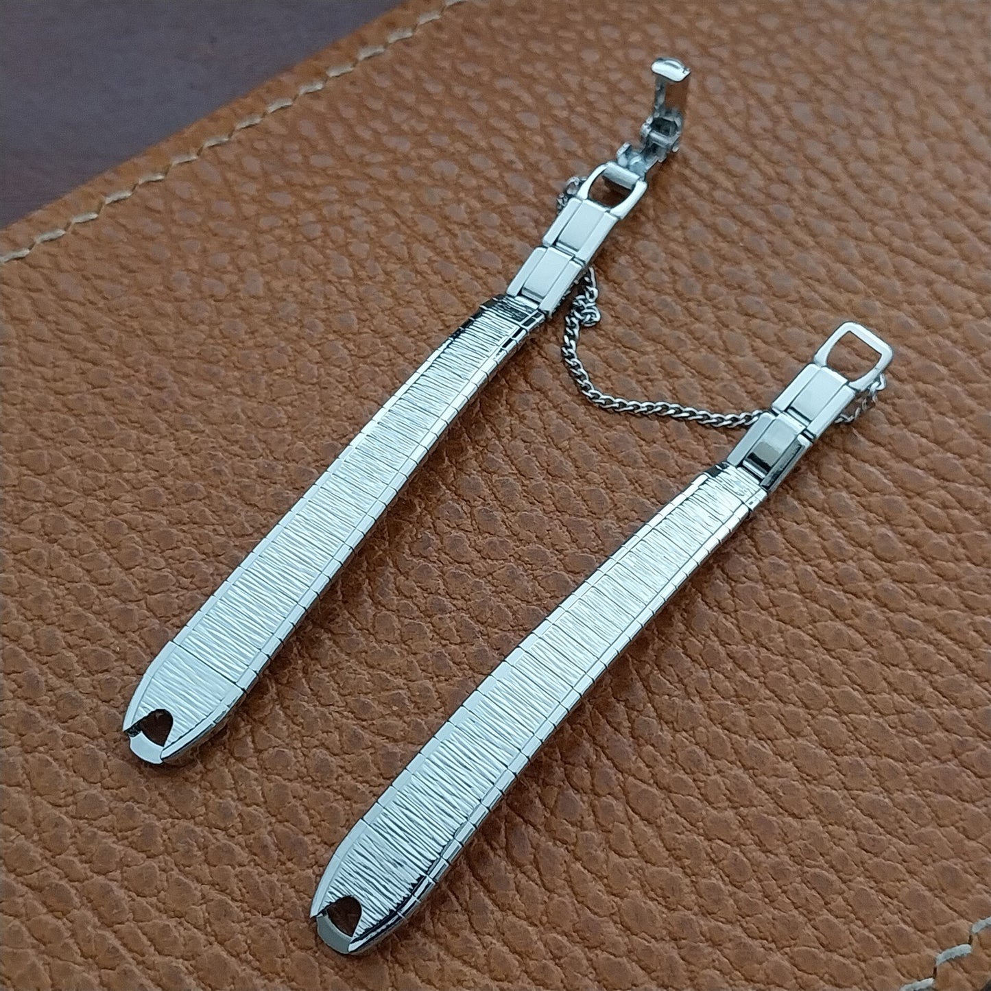 70s Bulova Rhodium Plate Stainless Steel NOS Ladies Vintage Cocktail Watch Band