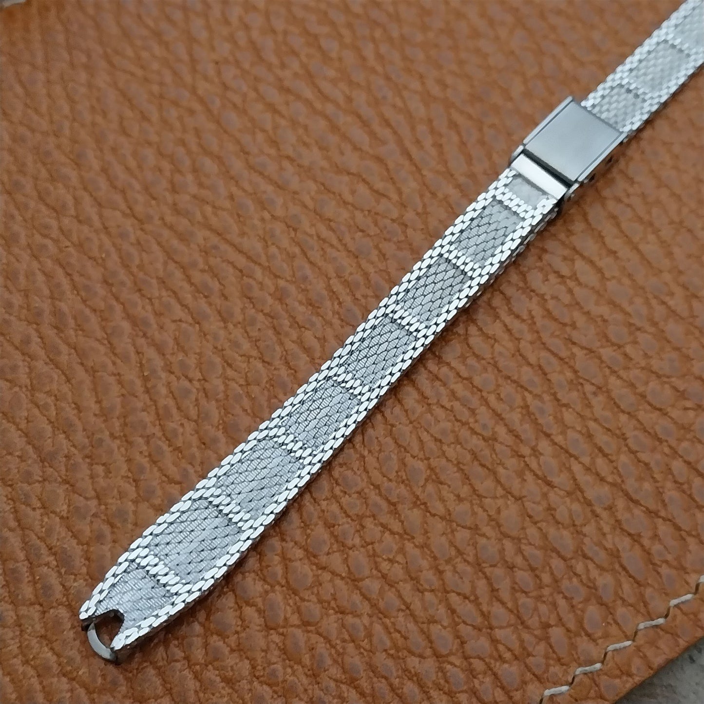 1970s Bulova White Gold rgp Mesh Unused Ladies Vintage Cocktail Watch Band