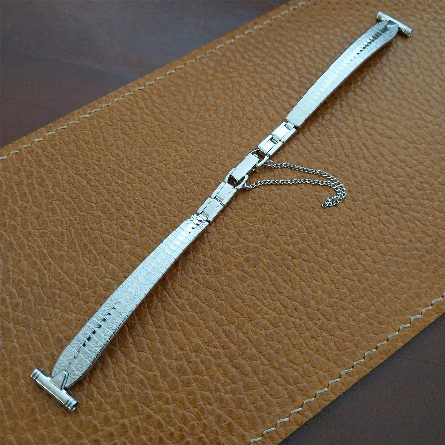 1/2" Bulova Rhodium Plate Stainless Steel NOS Ladies Vintage Cocktail Watch Band
