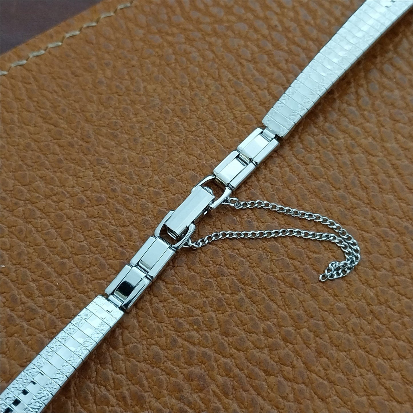 1/2" Bulova Rhodium Plate Stainless Steel NOS Ladies Vintage Cocktail Watch Band