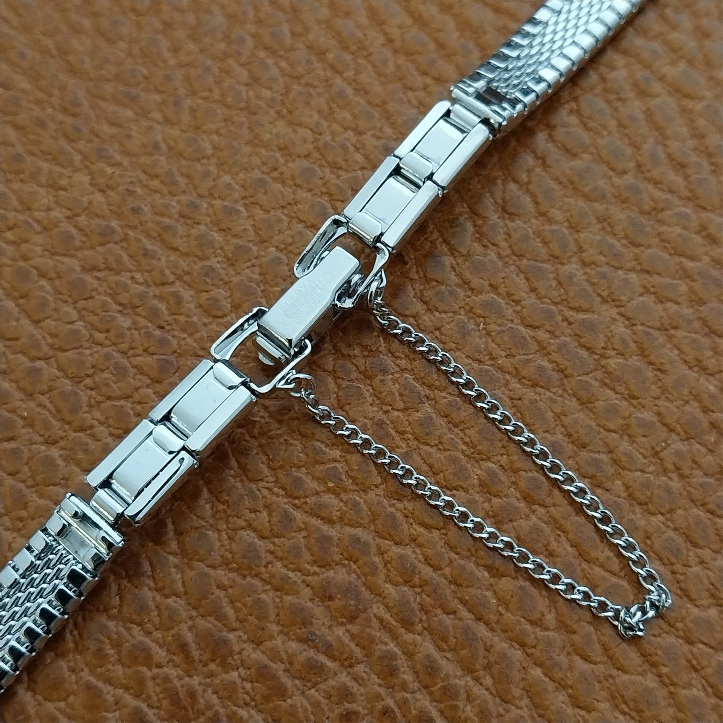 1/2" Bulova Rhodium Plate Stainless Steel NOS Ladies Vintage Cocktail Watch Band