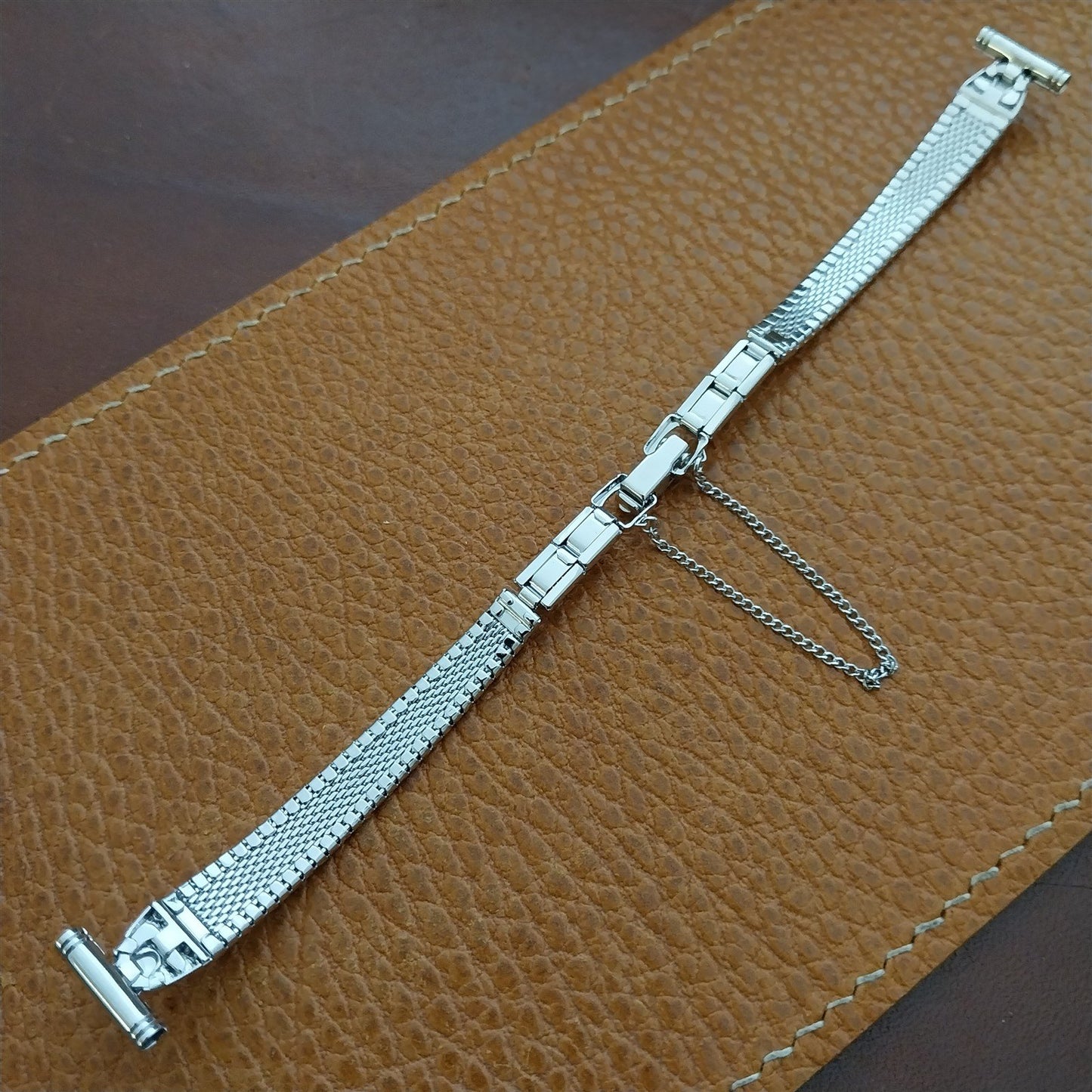 1/2" Bulova Rhodium Plate Stainless Steel NOS Ladies Vintage Cocktail Watch Band